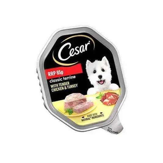 Cesar Classics Terrine Dog Food Tray Chicken & Turkey in Loaf 150g (Case of 14)