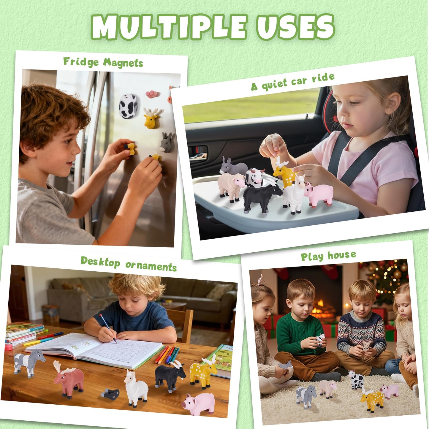 Cessfle 40-Piece Magnetic Farm Animals Toys Set | Educational 3D Printed Animals for Kids