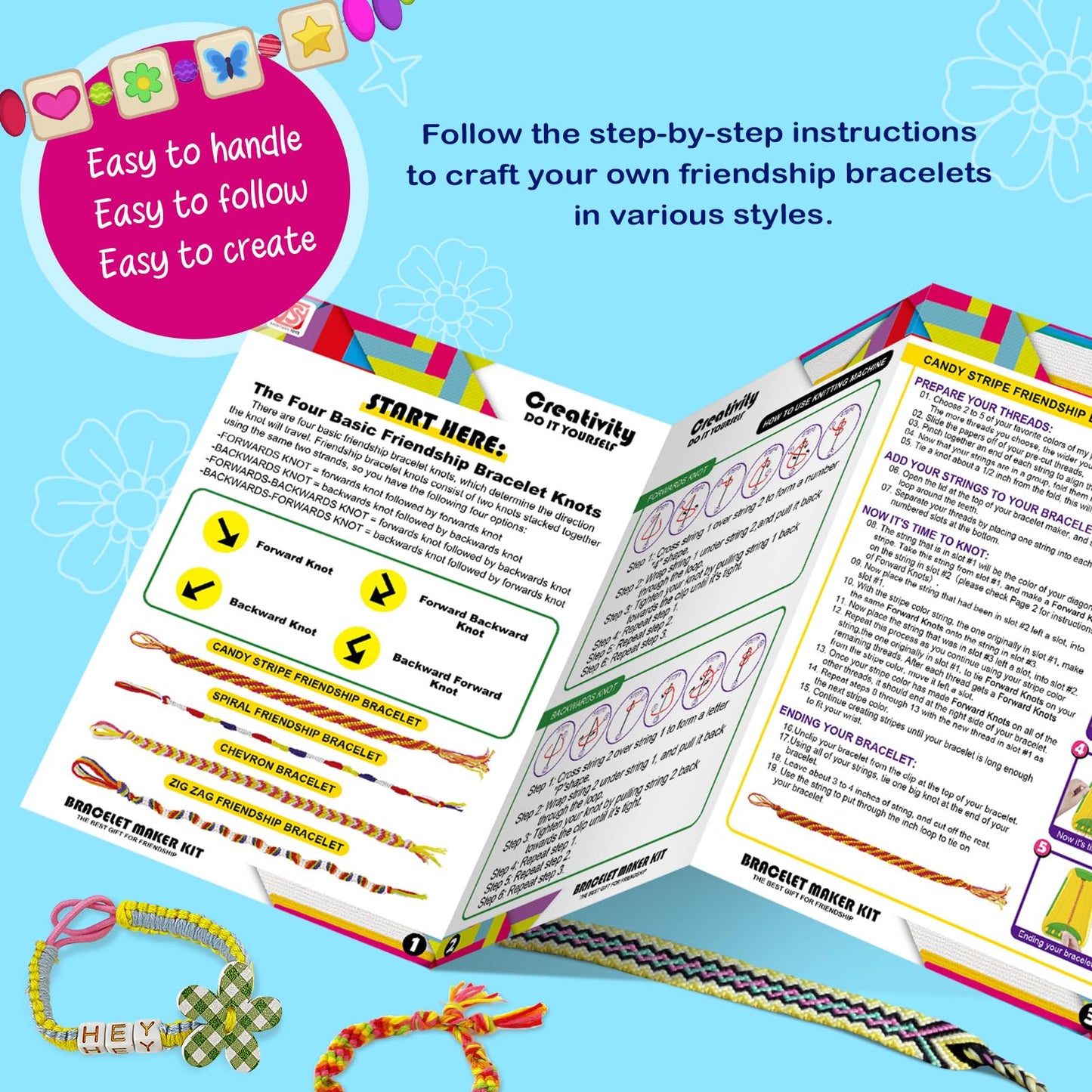 CEUCAL Bracelet Making Kit for Girls – Friendship Bracelets DIY Craft for Kids 6-12