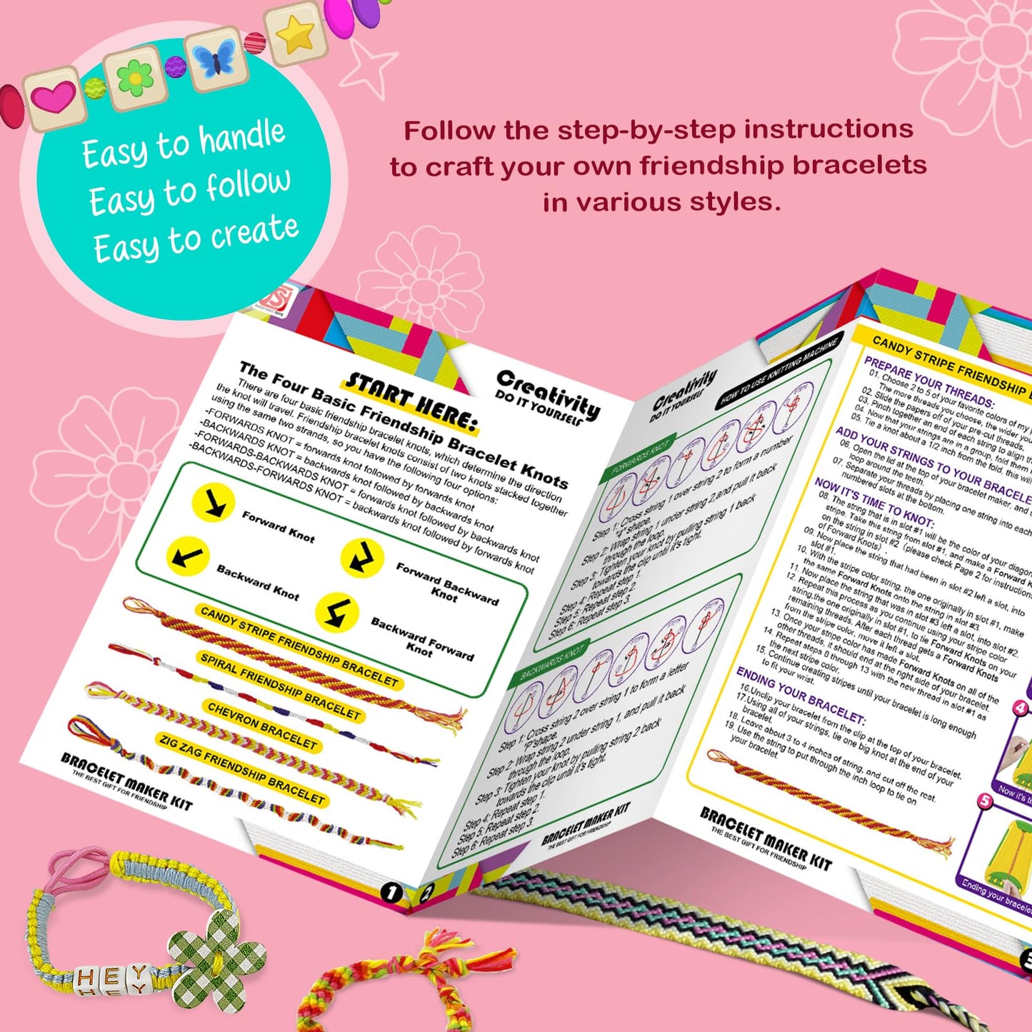 CEUCAL Bracelet Making Kit for Girls – Friendship Bracelet Kit | Christmas Gifts for Ages 6-12 | Arts & Crafts