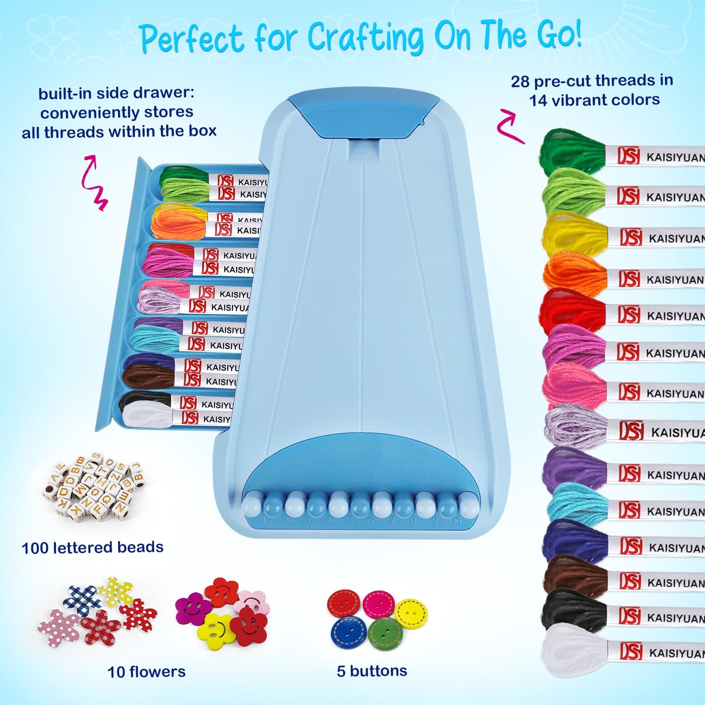 CEUCAL Bracelet Making Kit for Girls – Friendship Bracelets DIY Craft for Kids 6-12