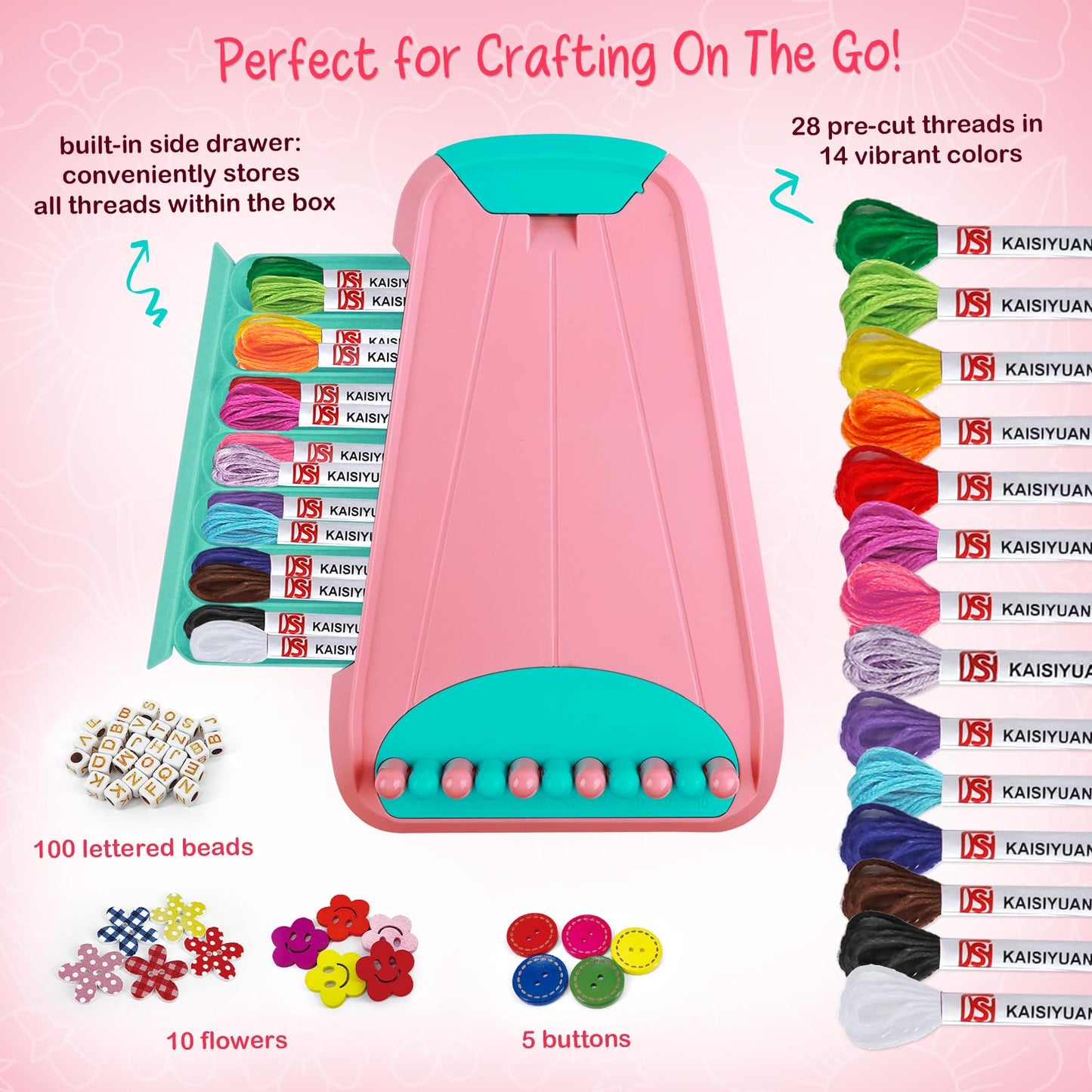 CEUCAL Bracelet Making Kit for Girls – Friendship Bracelet Kit | Christmas Gifts for Ages 6-12 | Arts & Crafts