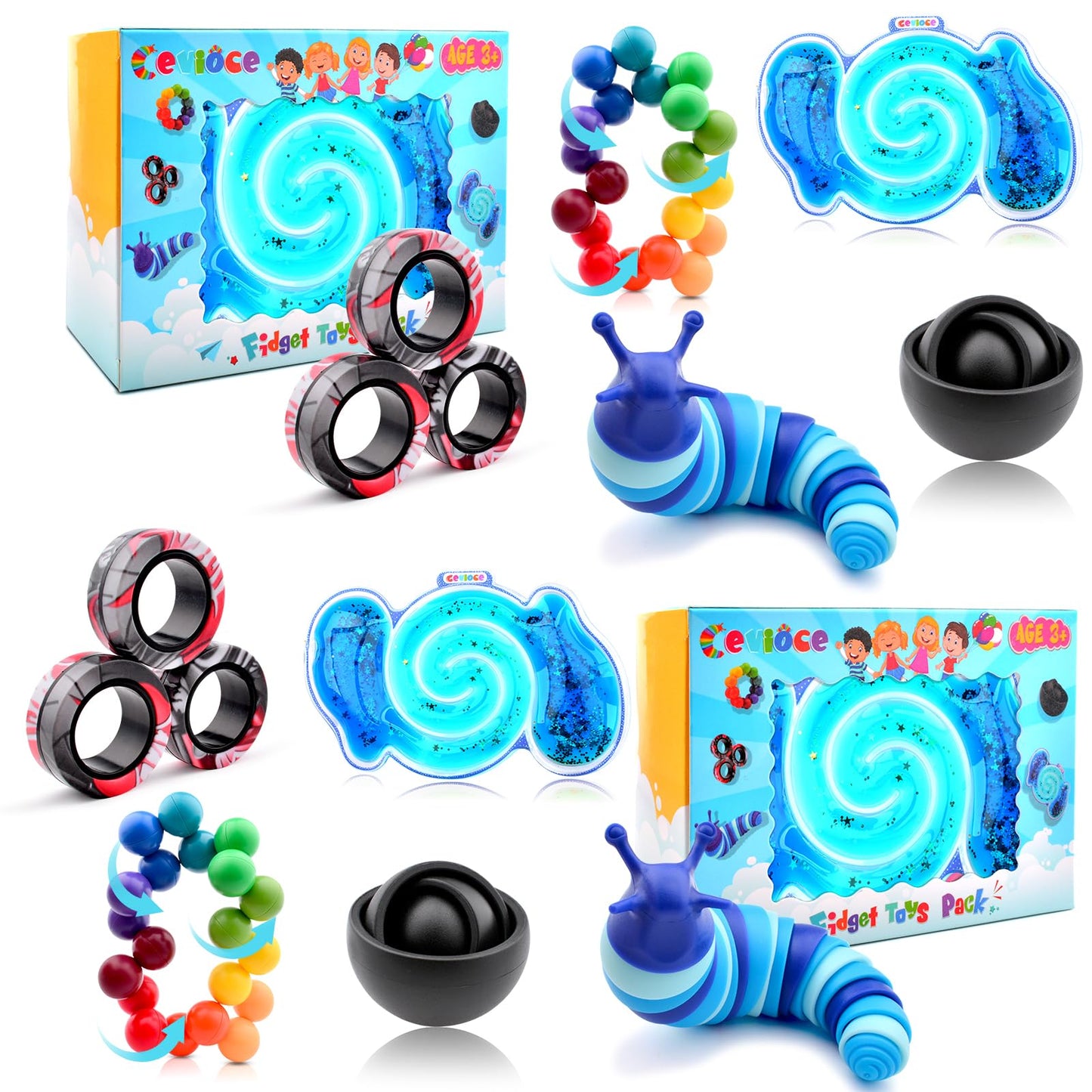 Cevioce 10-Piece Fidget Toys Set — Sensory, ADHD & Autism Friendly for Focus and Calm