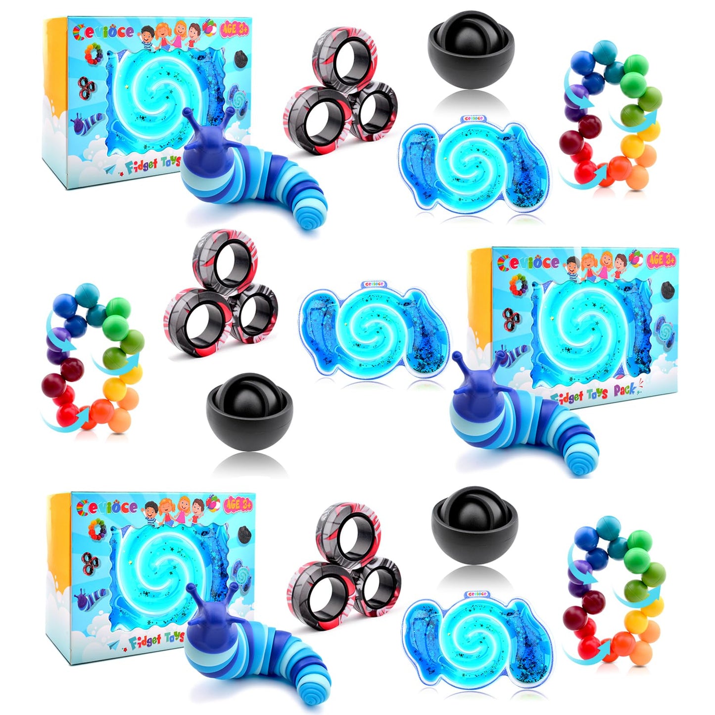 Cevioce 15Pcs Fidget Toys Pack – Sensory Fidgets for Focus, Autism & ADHD, Safe & Non-Toxic
