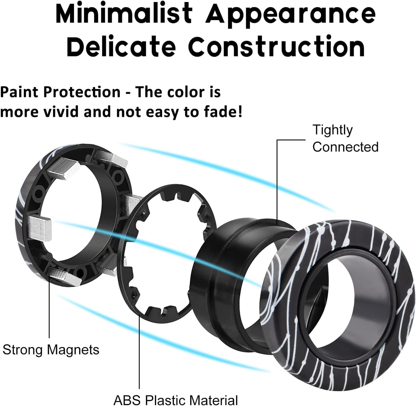 Cevioce 3-Pcs Magnetic Ring Fidget Toy Set – Stress Relief & Focus for Teens & Adults