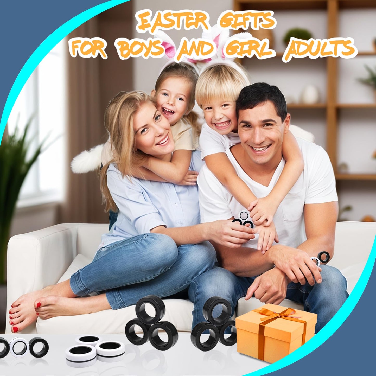 Cevioce 3-Pcs Magnetic Ring Fidget Toy Set – Stress Relief & Focus for Teens & Adults