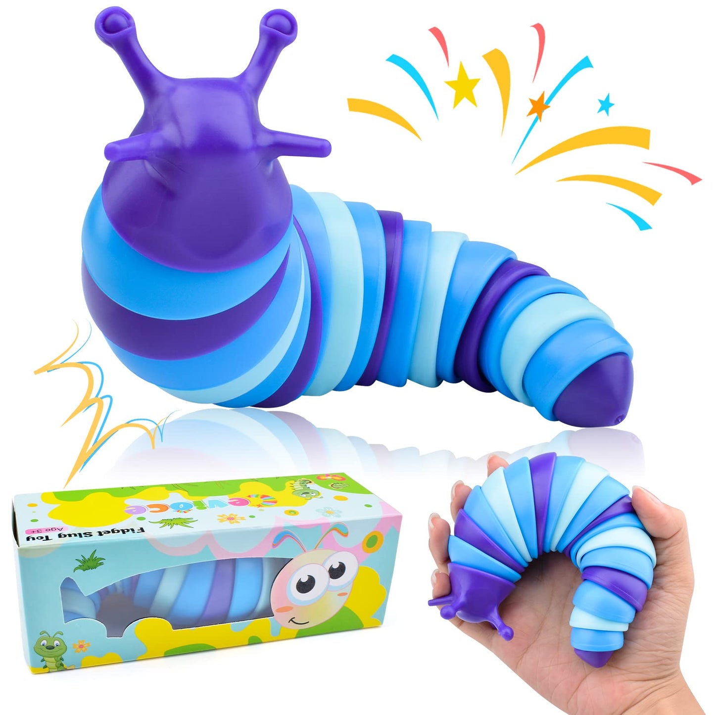 Cevioce Sensory Slug Fidget Toy | Stress Relief & Hand Exercise for All Ages