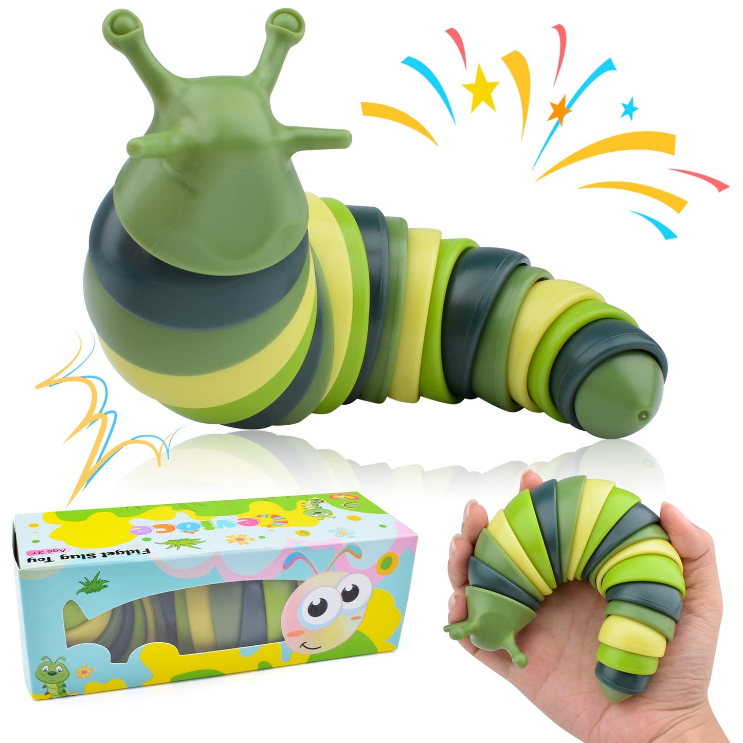 Cevioce Sensory Slug Fidget Toy | Portable Stress Relief for Adults & Kids