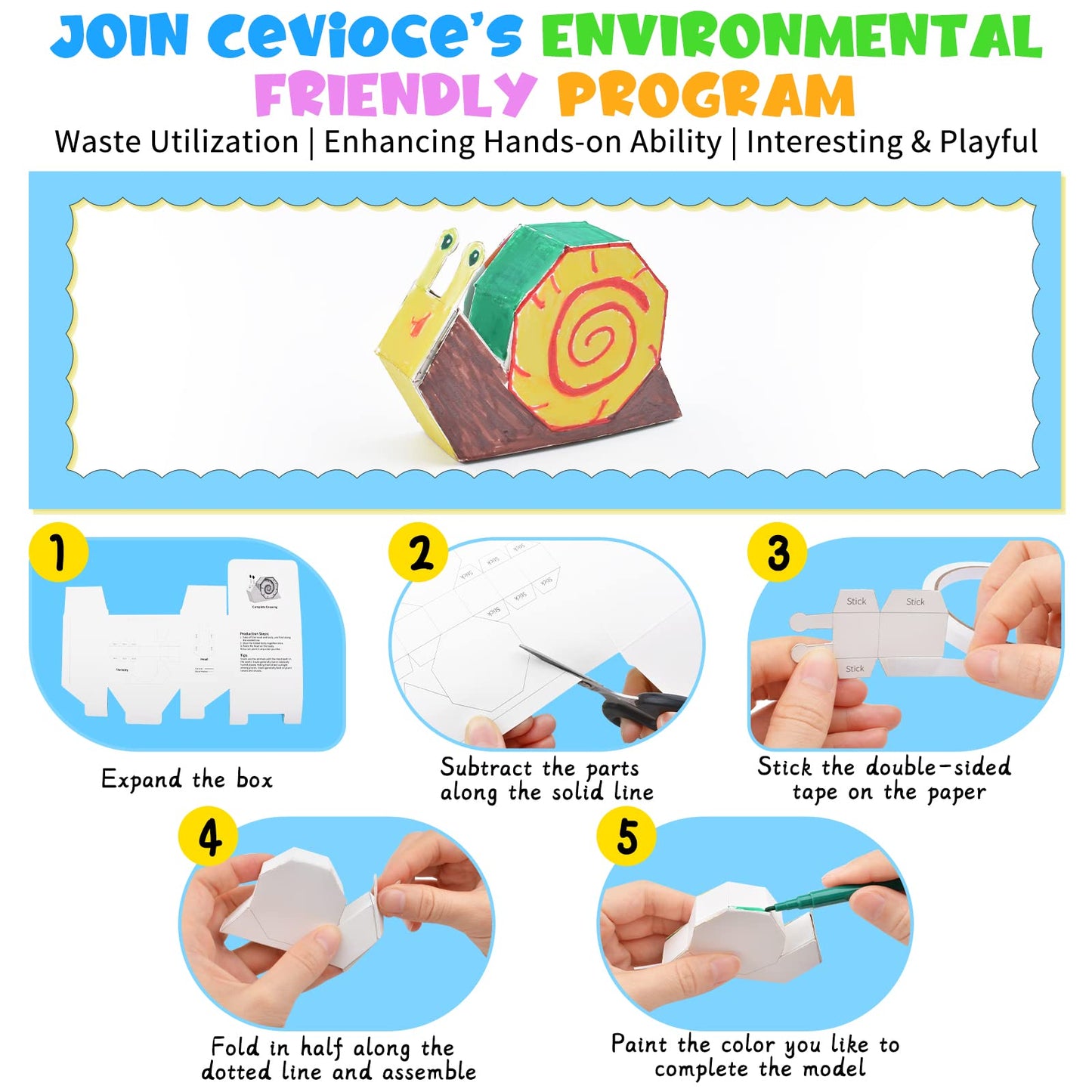 Cevioce Sensory Slug Fidget Toys – 6pc Set for All Ages, 5.8 Inch, Autism-Friendly