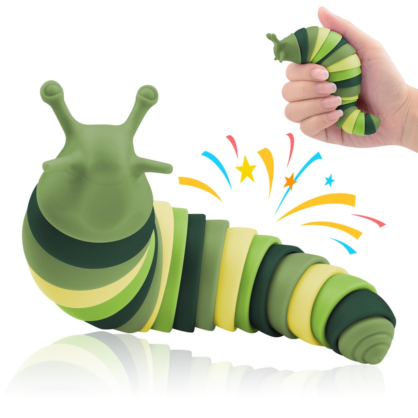 Cevioce Sensory Slug – Mini Fidget Toy for Kids & Adults (Green)