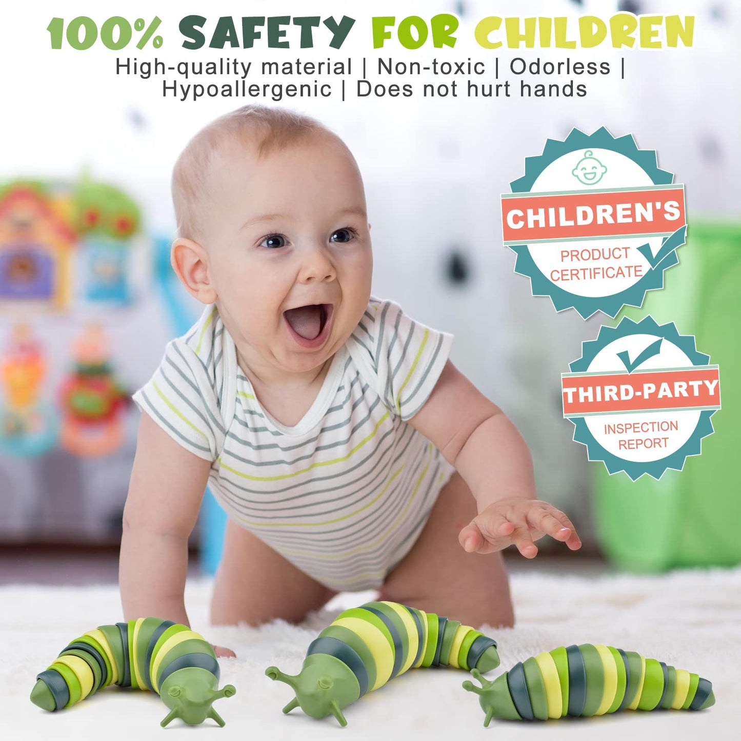 Cevioce Sensory Slug Fidget Toy | Portable Stress Relief for Adults & Kids