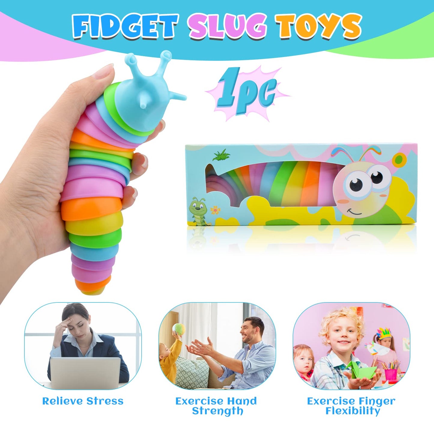 Cevioce Sensory Slug Fidget Toy – Calming 3D Slug for Kids & Adults