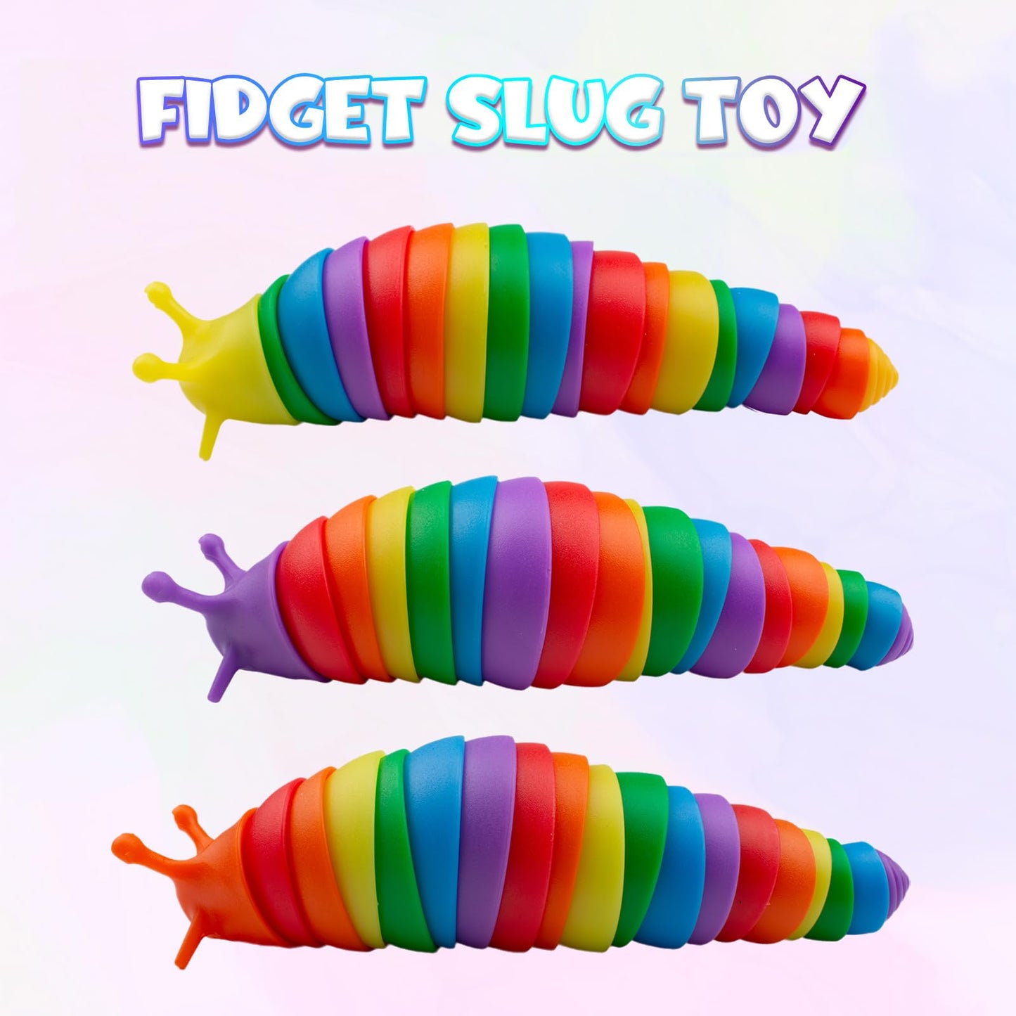 Cevioce 3PCS Slug Fidget Toys — Sensory Crawling Slug Set for Kids 3+ | Travel & Focus