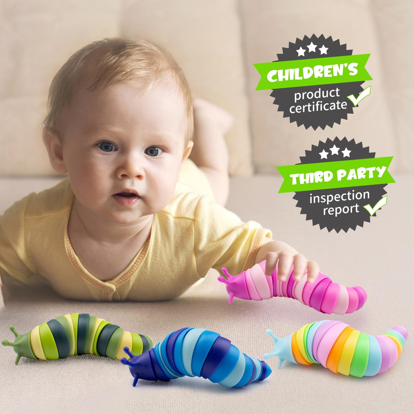 Cevioce 16 PCS Slug Fidget Toys – Sensory & Anxiety Relief