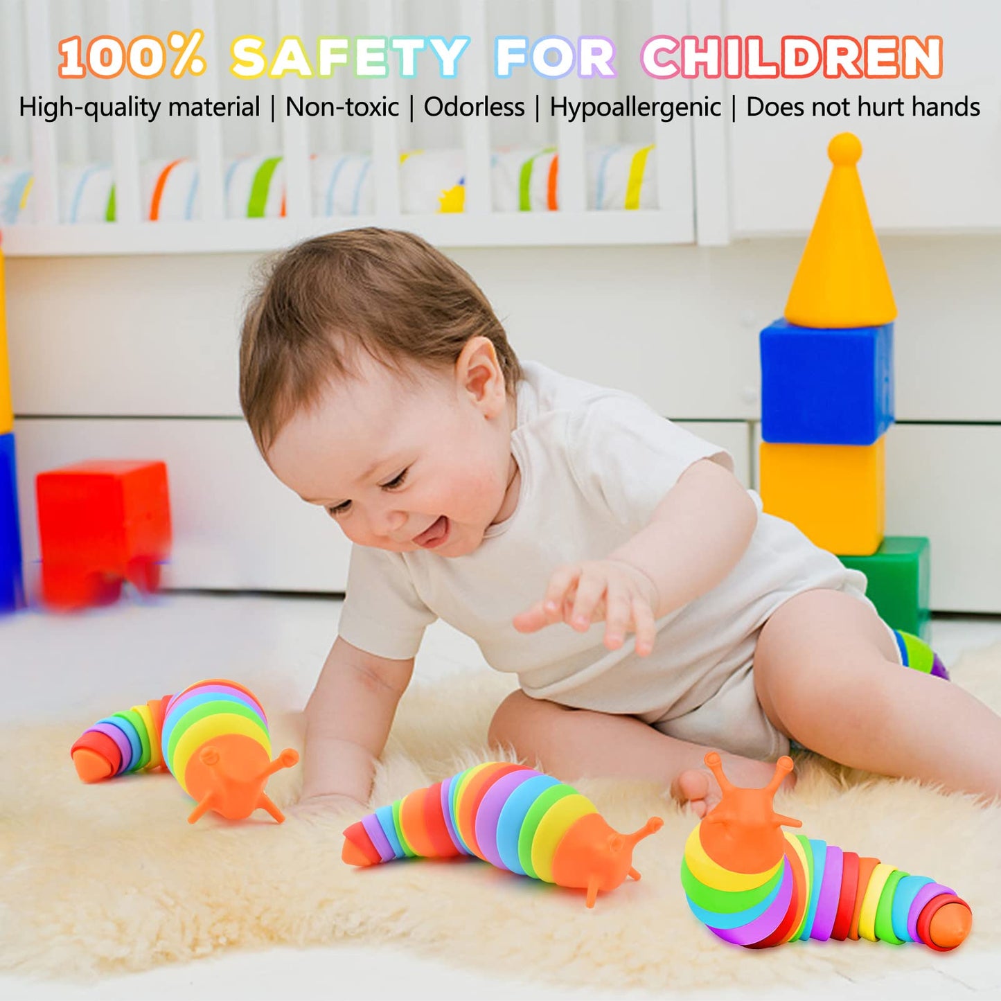 Cevioce Fidget Slug Toy – Sensory Slug Fidget for Kids & Adults | 1-Pc Cute Sensory Toy