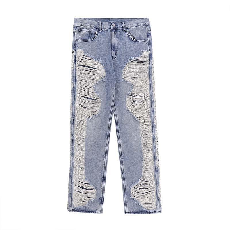 Distressed Cat Whisker Denim - Straight Fit