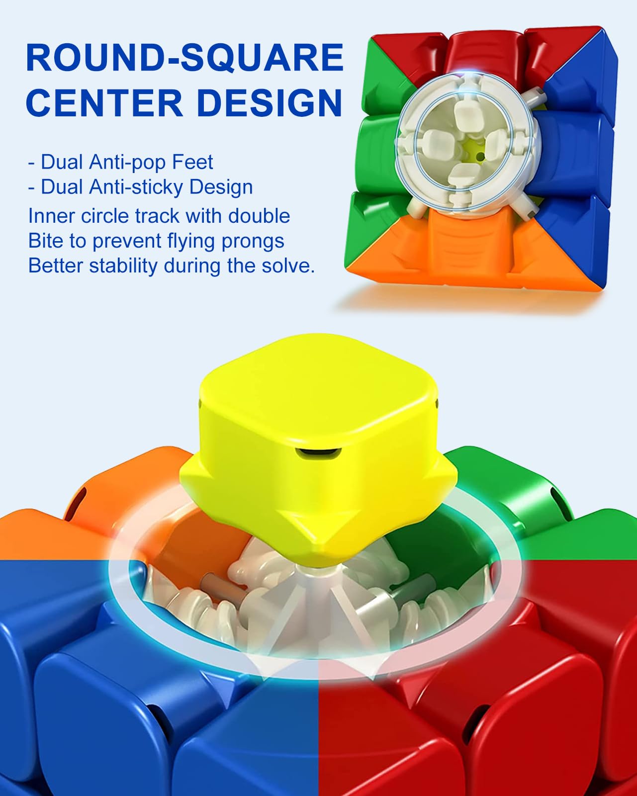 CFMOUR Magnetic Speed Cube 3x3 RS3M Stickerless – 48 Magnets, Stand Included