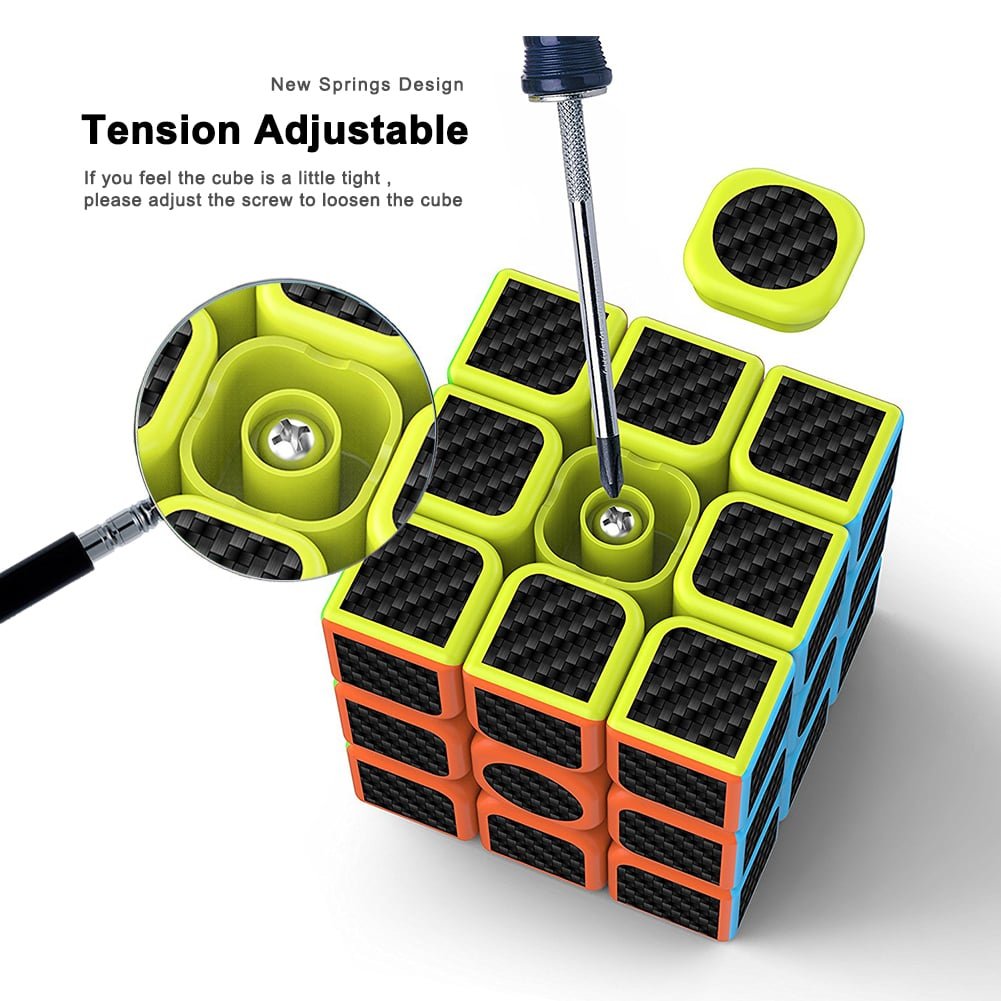 CFMOUR Original Speed Cube 3x3/4x4/5x5 – Smooth Carbon Fiber Puzzle Set