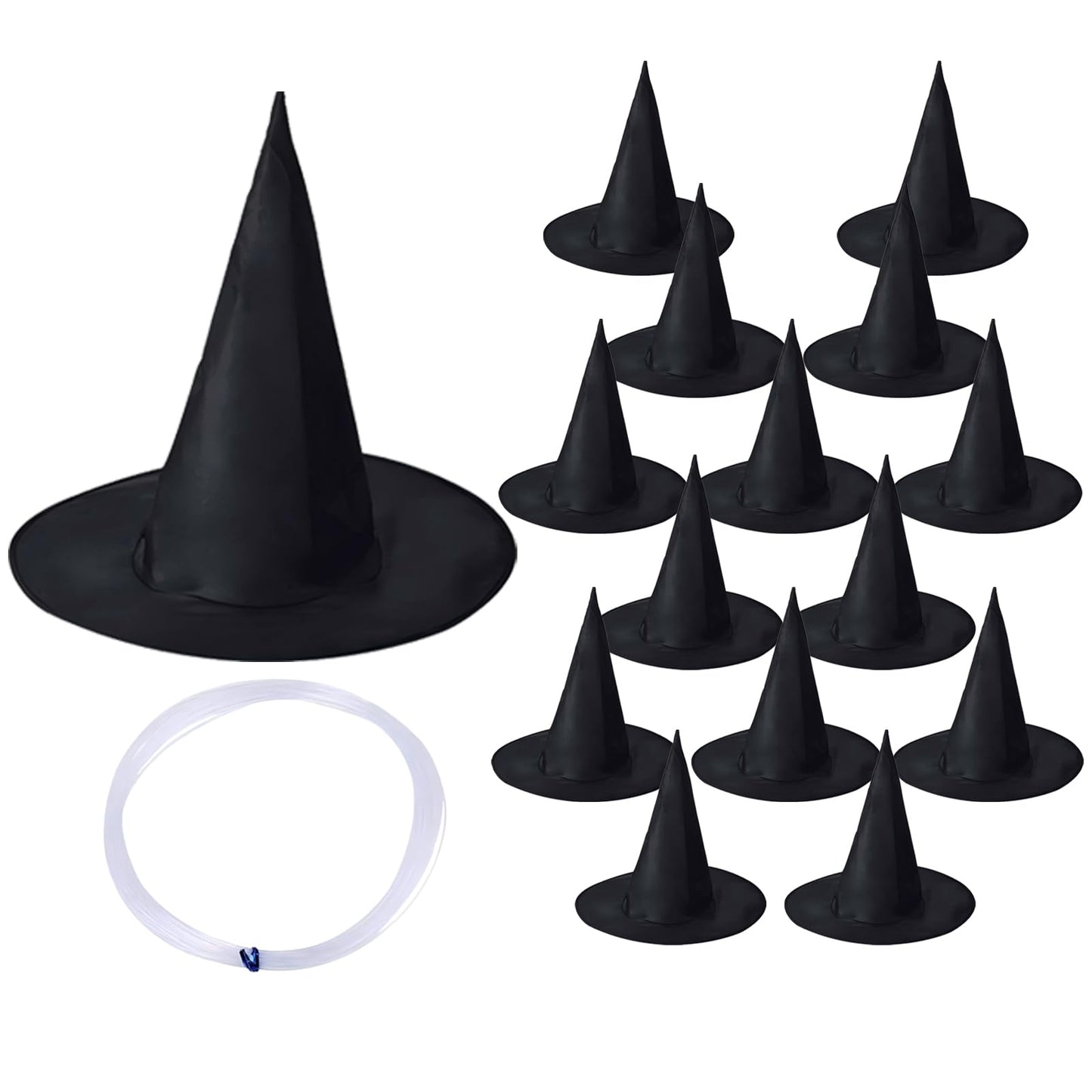 CGIYYAR 15 PCS Halloween Witch Hats - Hanging Decor Kit for Indoor & Outdoor Parties