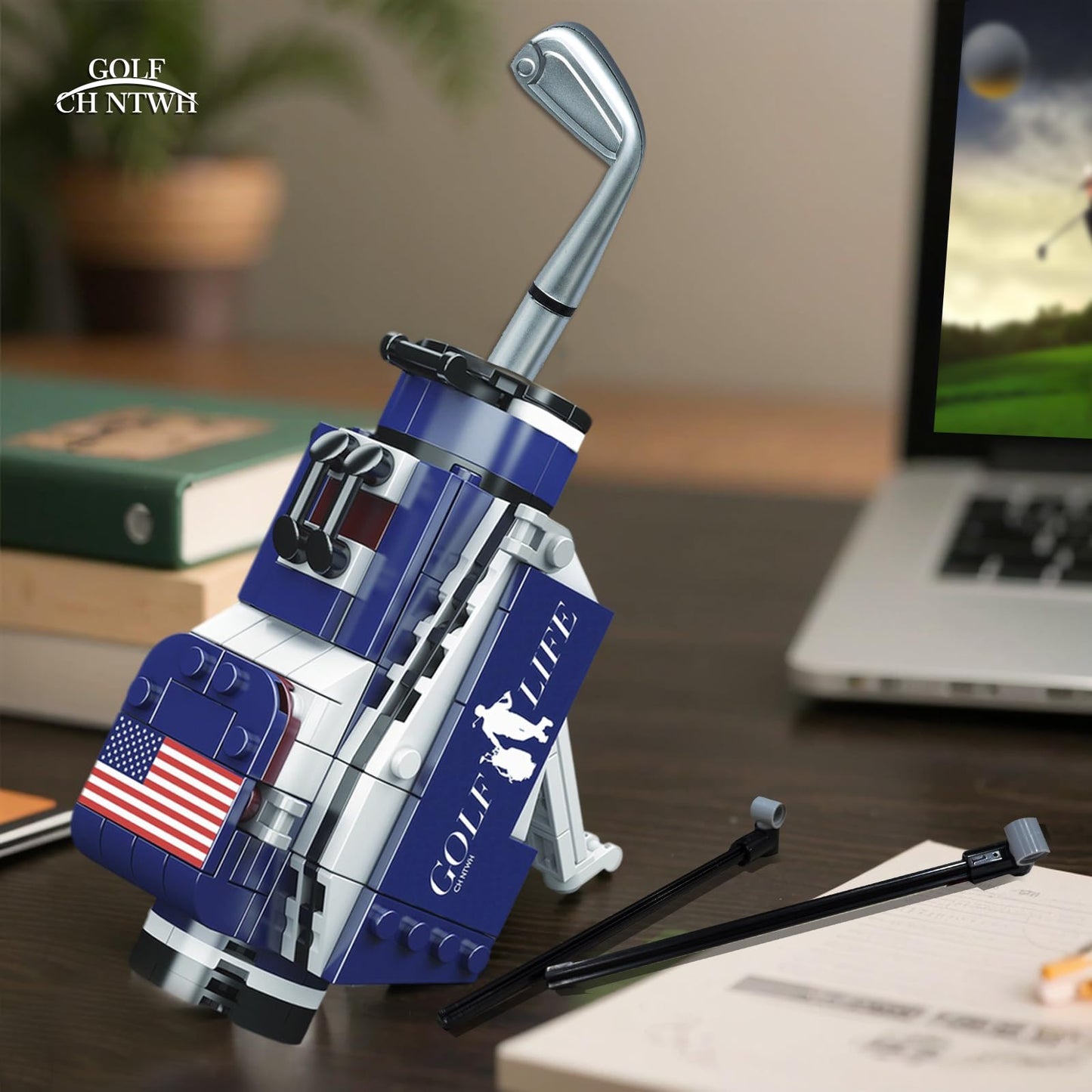 CH NTWH Golf Bag Toy Building Set - LEGO Compatible Golf Decor & Gift