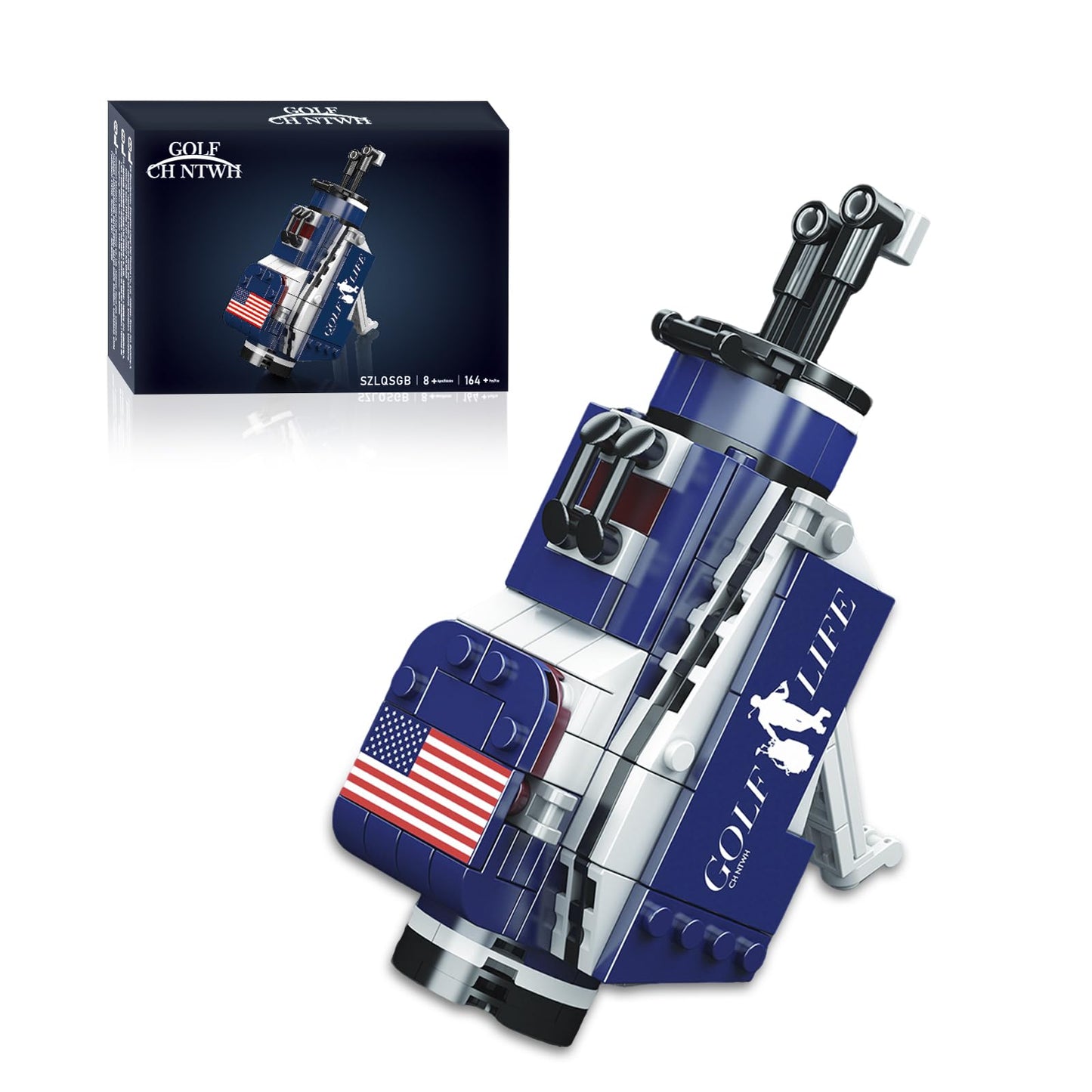 CH NTWH Golf Bag Toy Building Set - LEGO Compatible Golf Decor & Gift