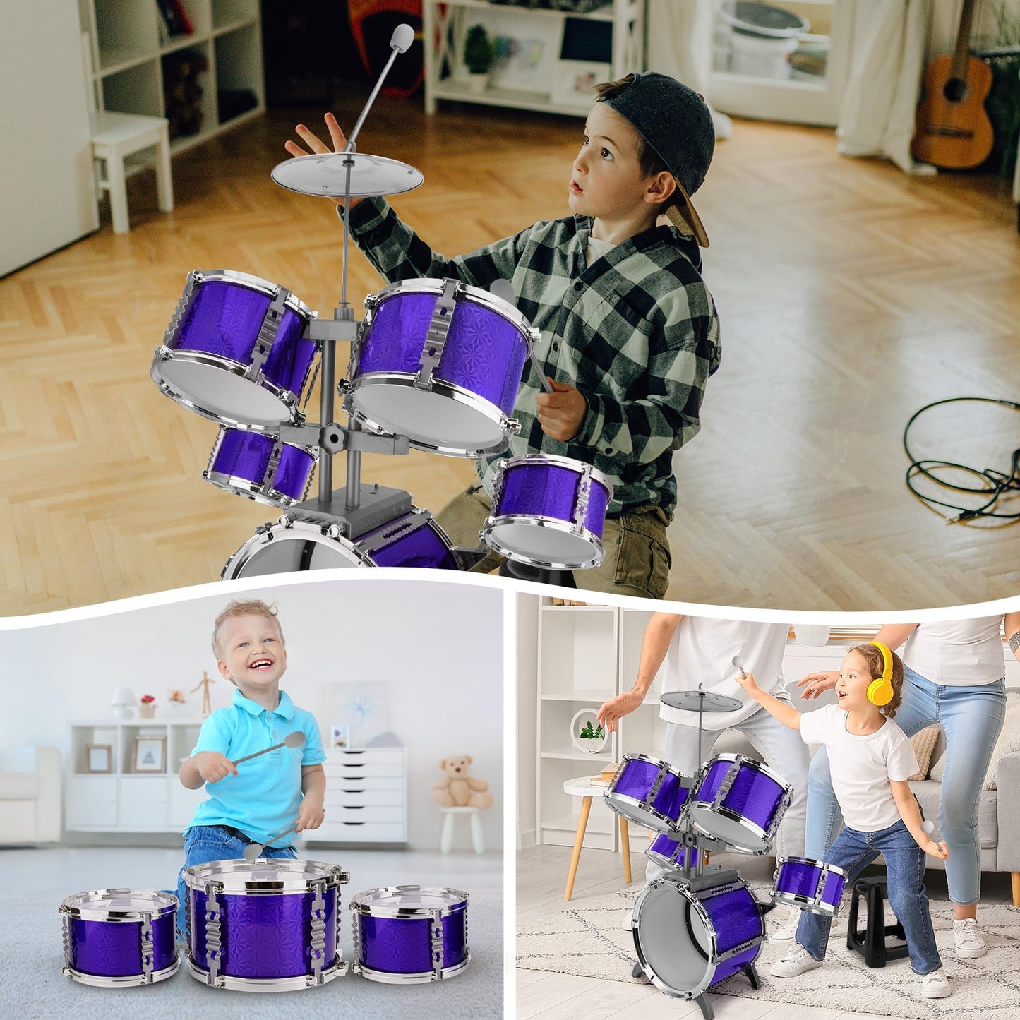 CHADRIGIVS Kids Jazz Drum Set – 5-Piece Toddler Percussion Kit for Ages 3-7 | Educational Playset