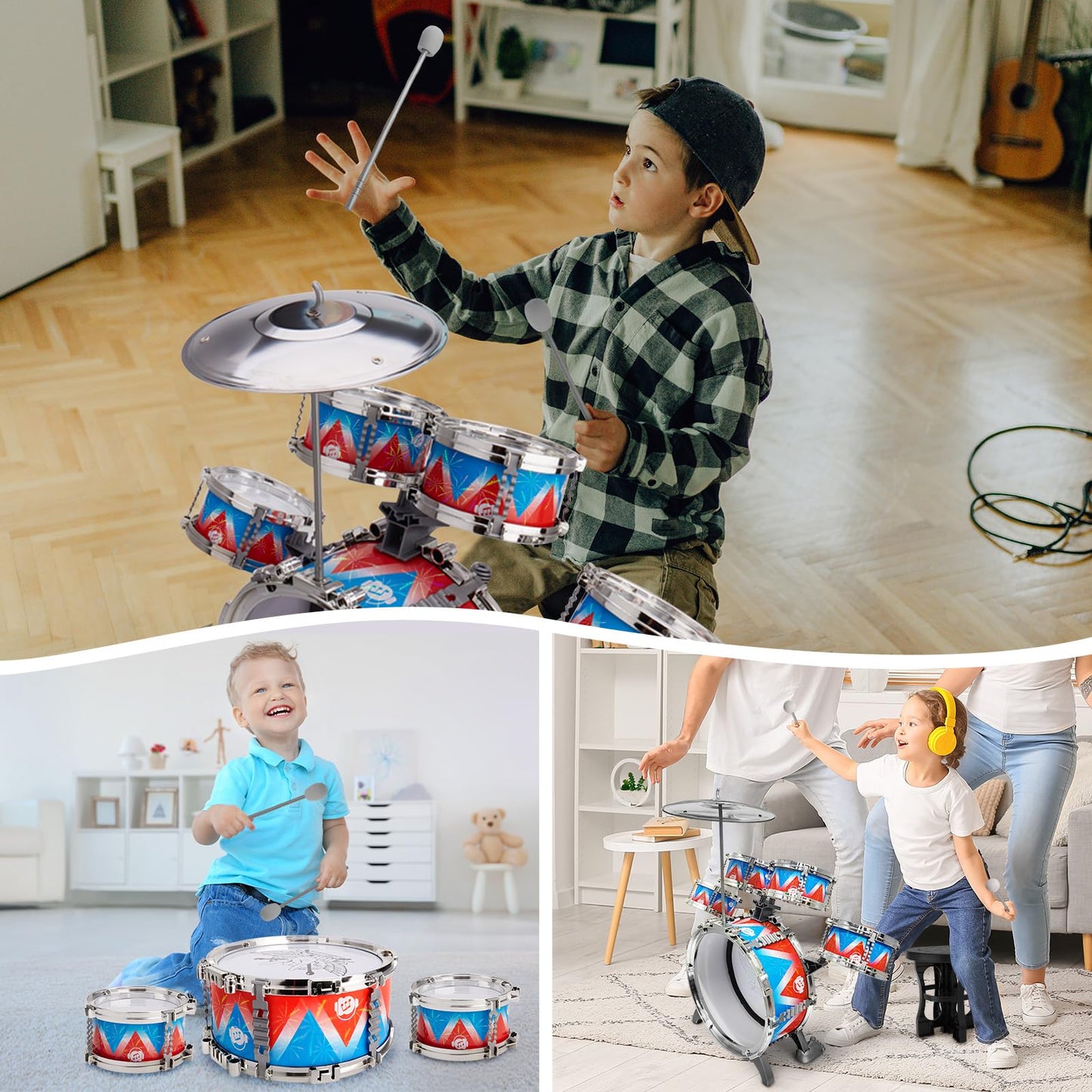 CHADRIGIVS Toddler Drum Set | Kids Jazz Drum Kit with Stool – Safe & Easy to Assemble