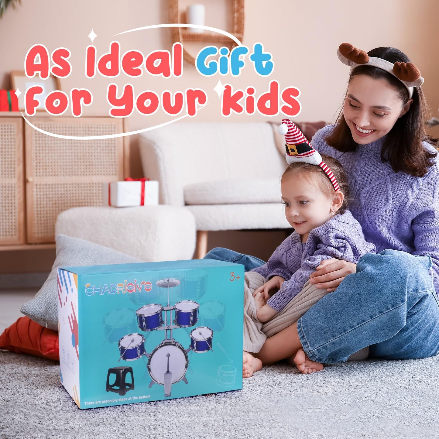 CHADRIGIVS Upgraded Kids Drum Set for Toddlers – Plastic Jazz Drum Kit (Ages 3–6)