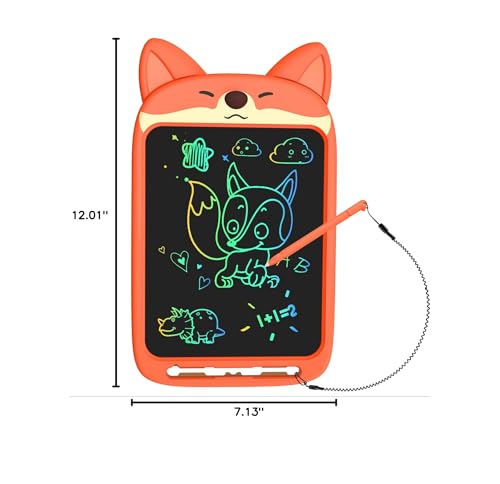 CHAFEGY Fox LCD Writing Tablet 10-Inch | Doodle Board for Kids Ages 3-8 – Educational Gift