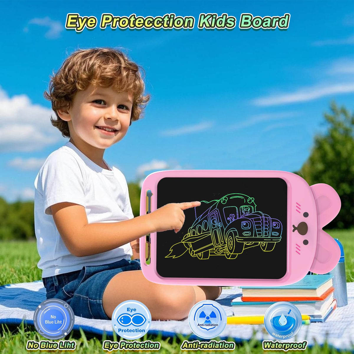 CHAFEGY 10-Inch LCD Writing Tablet – Rabbit Doodle Pad for Kids 2-6