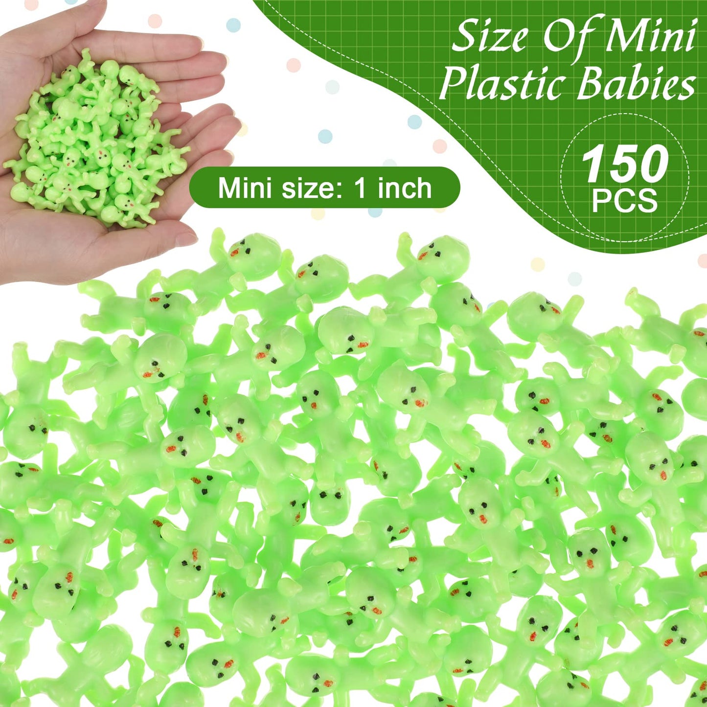 Chalyna 150 Pcs Mini Resin Baby Dolls – 0.7 x 0.6 in Tiny DIY Figures for Dollhouses, Terrariums & Crafts