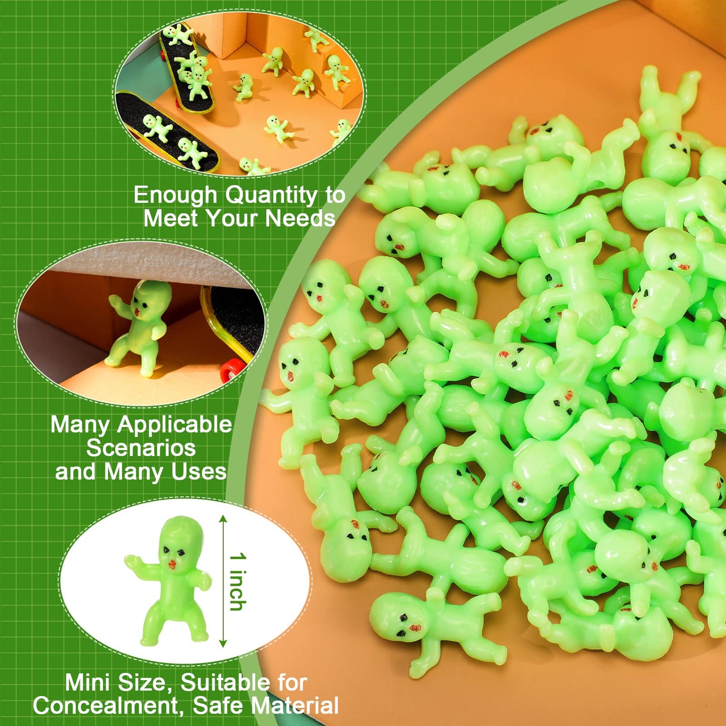 Chalyna 150 Pcs Mini Resin Baby Dolls – 0.7 x 0.6 in Tiny DIY Figures for Dollhouses, Terrariums & Crafts