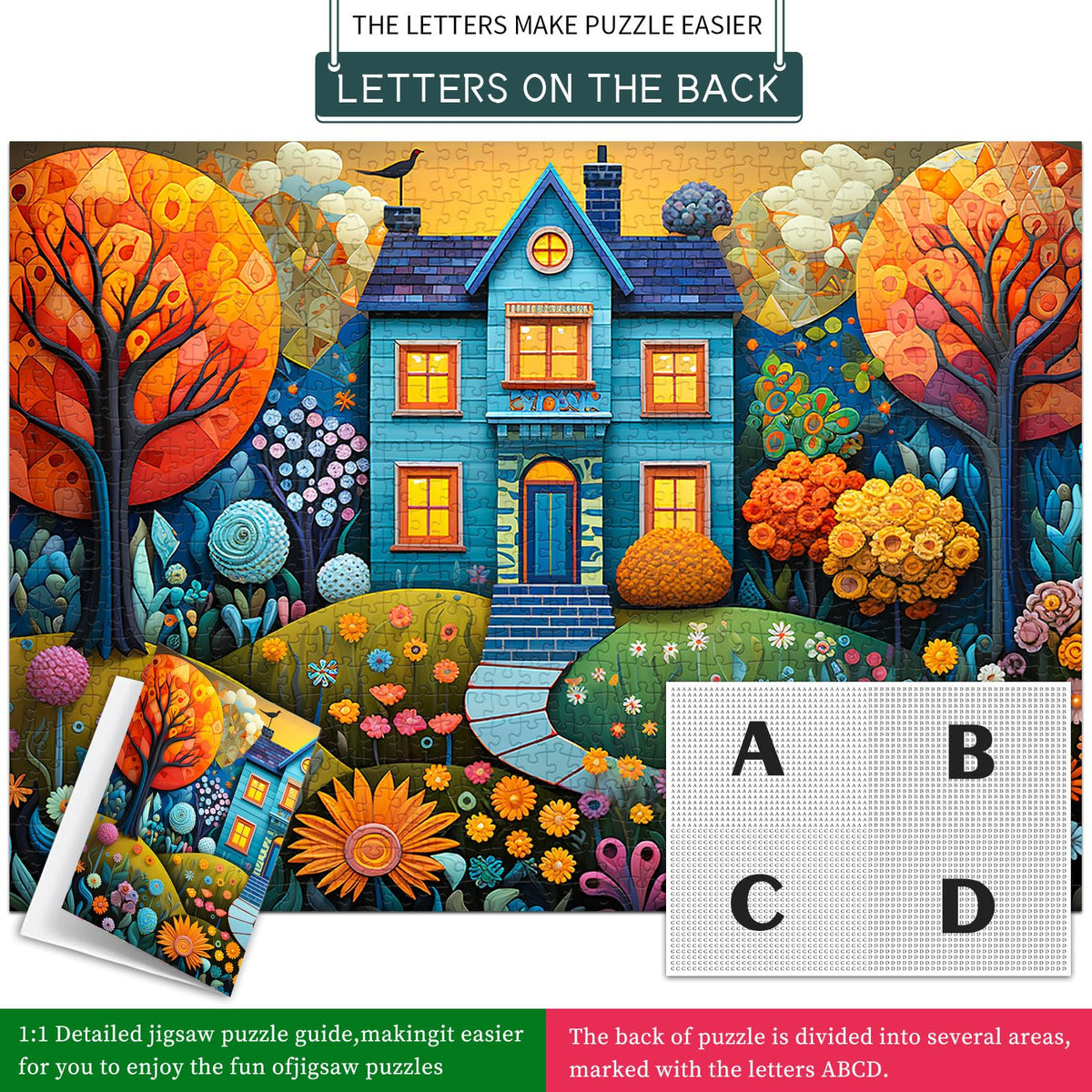 Chalzidar 1000-Piece Jigsaw Puzzle for Adults | Interlock, No Dust, Letter on Back, 1:1 Poster