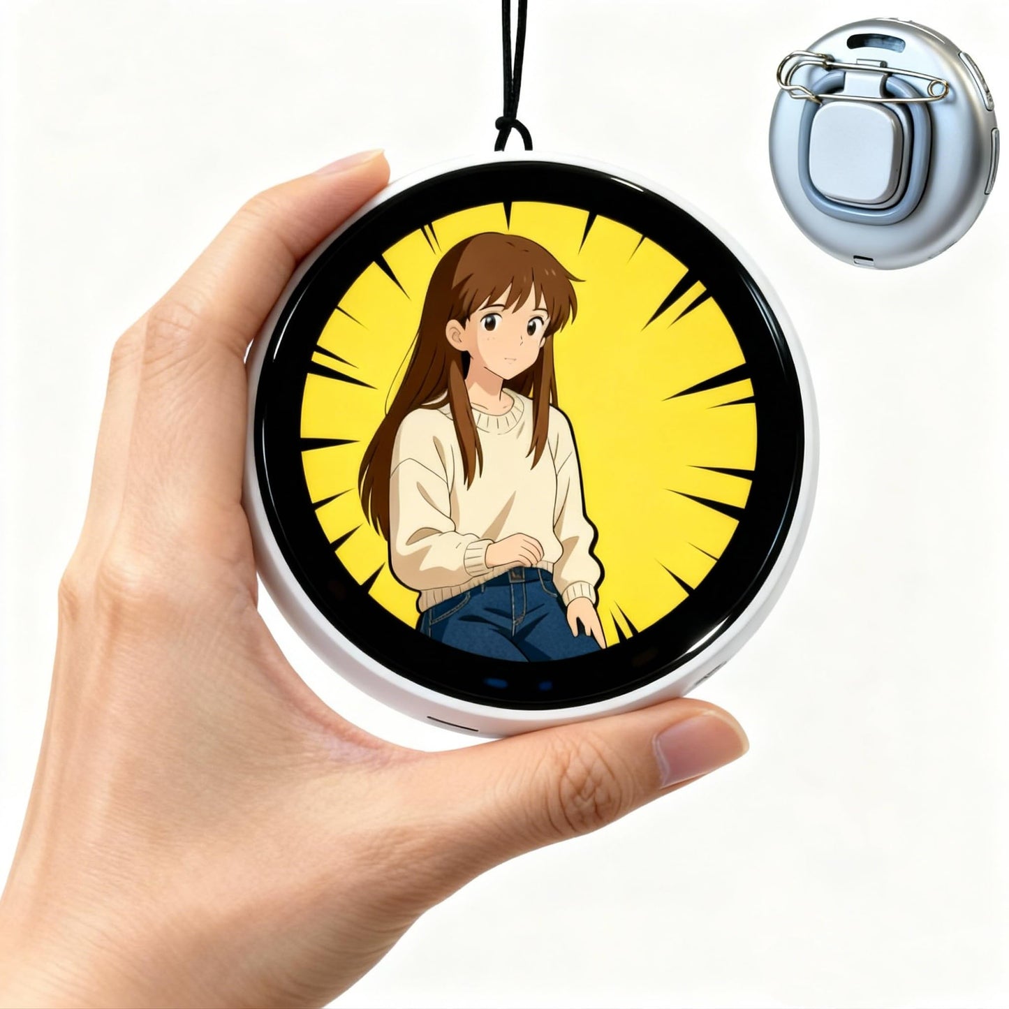 Chamii Ani-Pin: Digital Display Pin with LED Screen | Custom Anime Style Badge