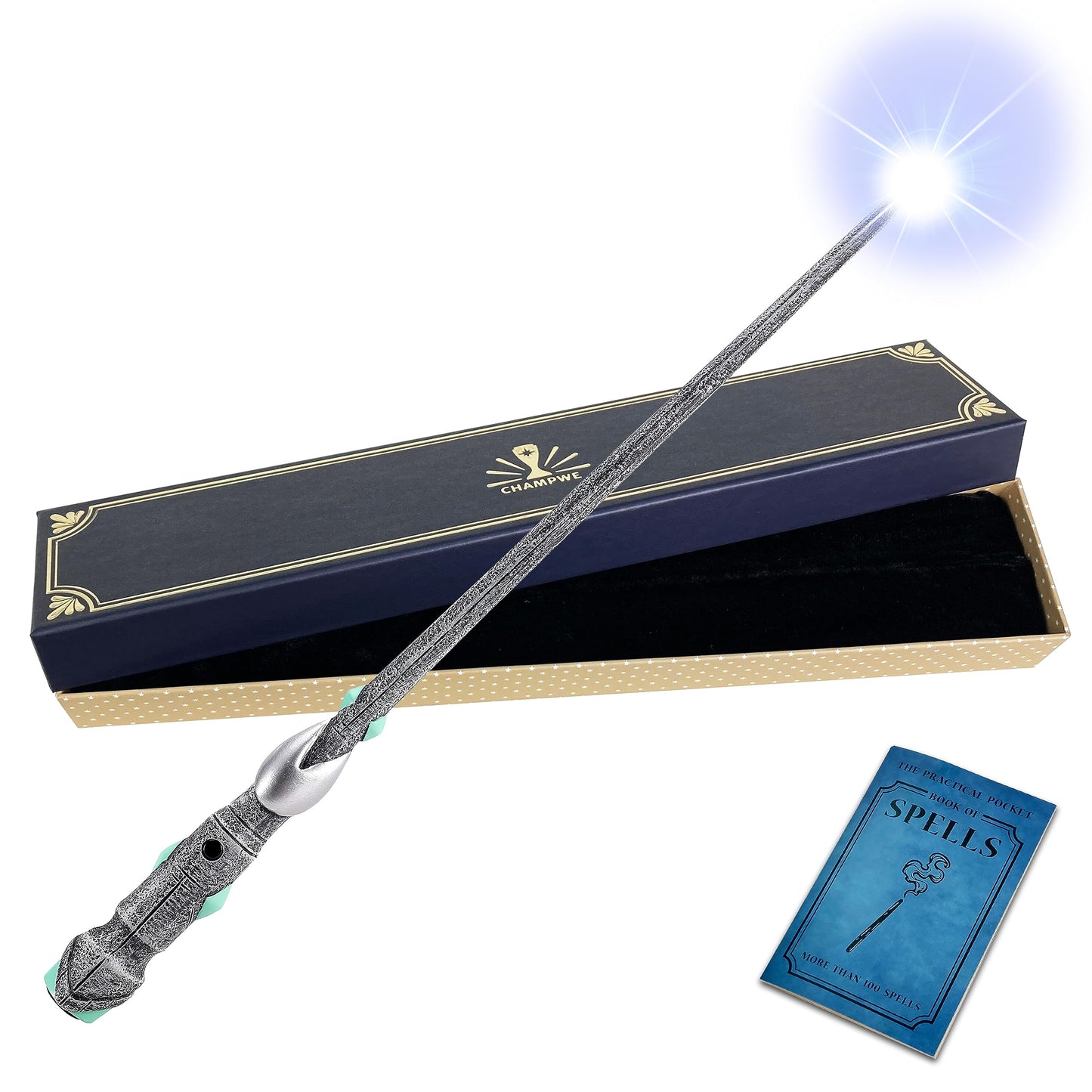 ChampWe Light Up Magic Wizard Wand – Blade, Rechargeable, 100 Spells, Gift Box
