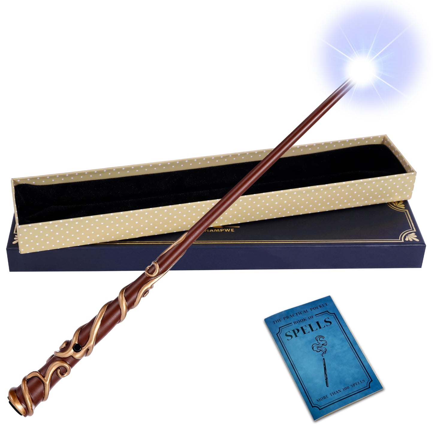 ChampWe Light Up Wizard Wand – Rechargeable Illuminating Toy for Kids (Ivy)