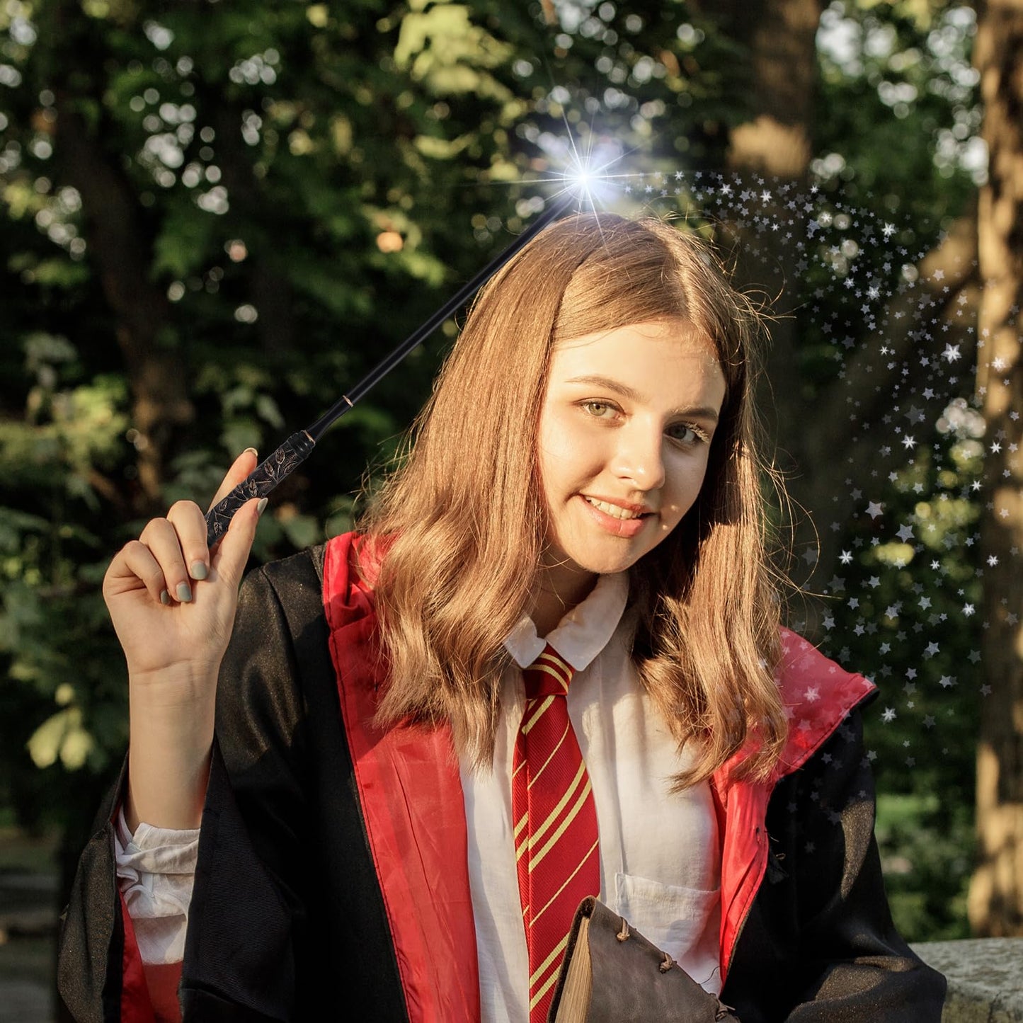 ChampWe Light Up Magic Wand with Spellbook & Gift Box | Rechargeable Illuminating Toy for Kids