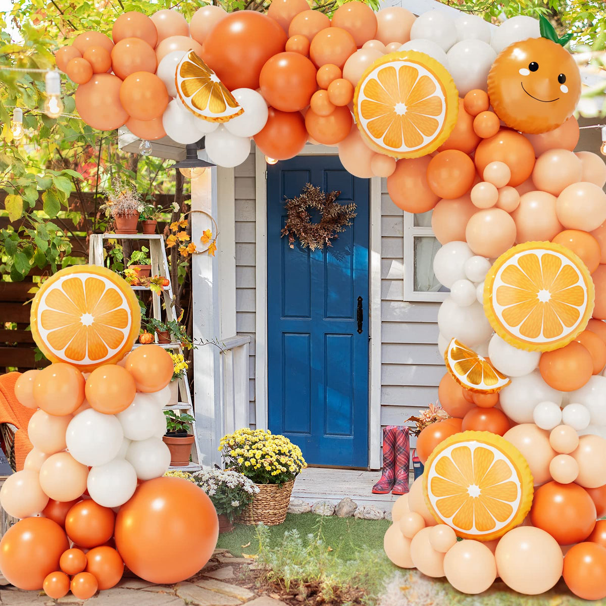 Chamrrille Little Cutie Balloon Arch Kit — 173PCS Orange Garland for Baby Shower