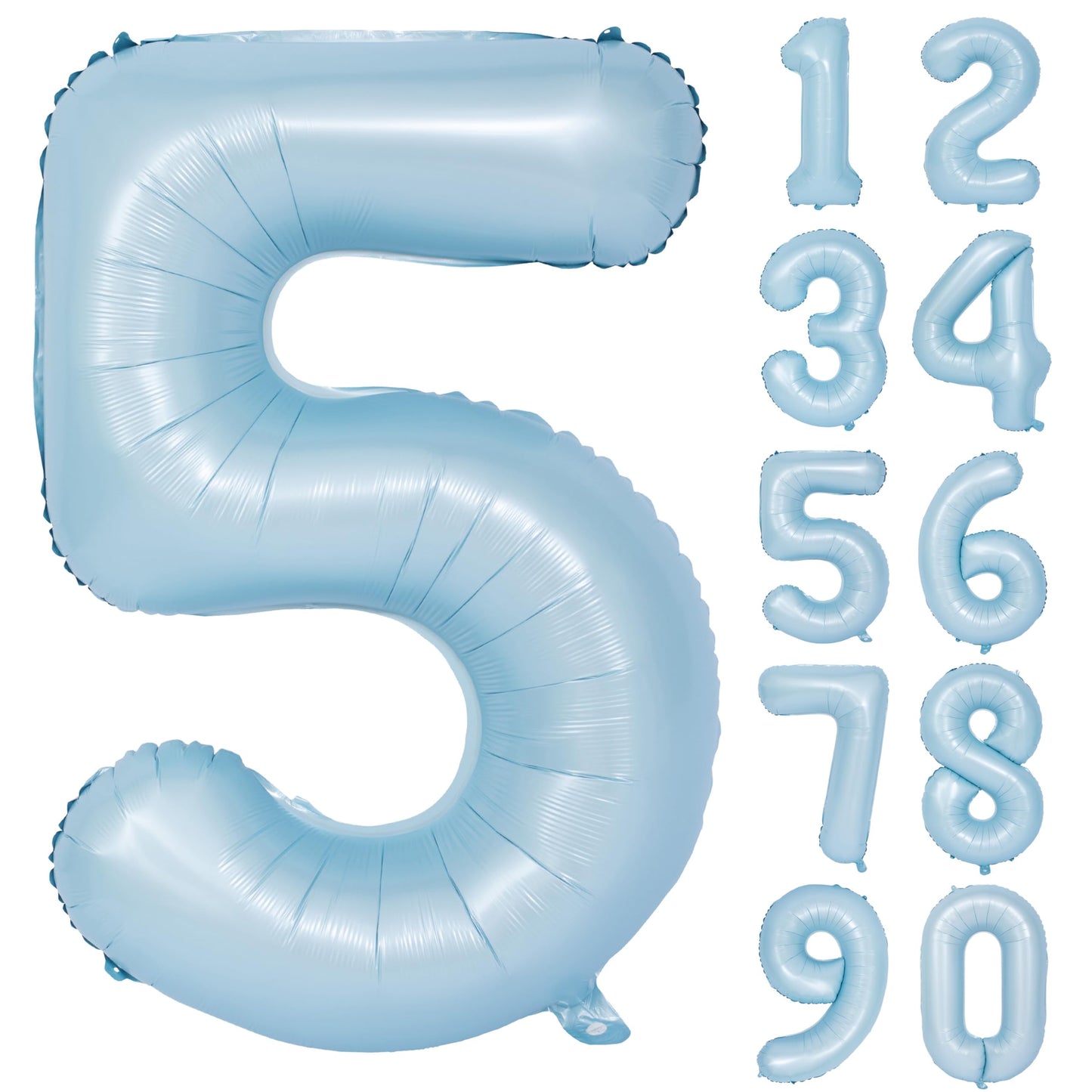 CHANGZHONG 40in Matte Blue Number Balloon – Helium Foil Mylar Birthday Party Decor