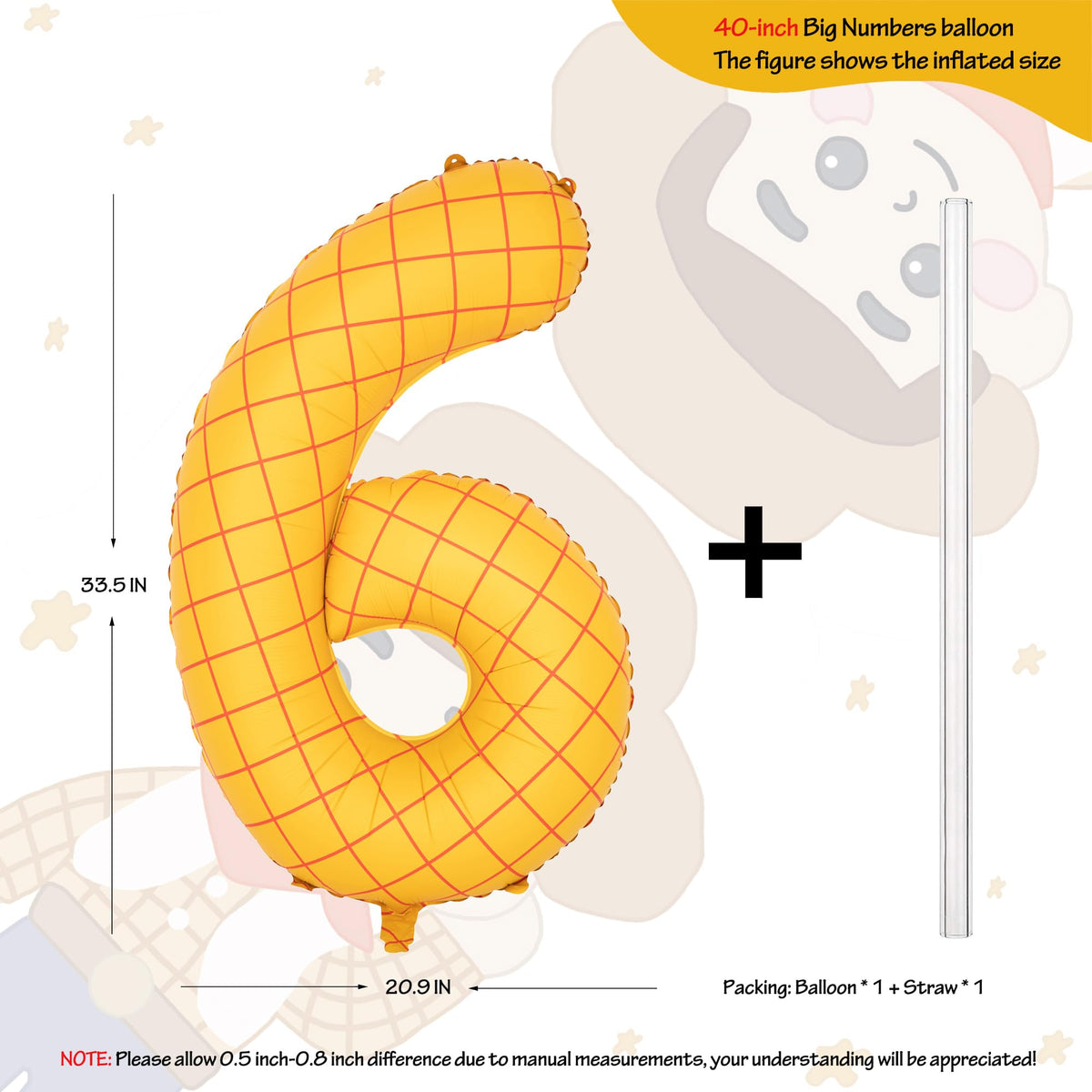 CHANGZHONG 40in Matte Yellow Number Balloon – Helium Foil Mylar Birthday Party Decor