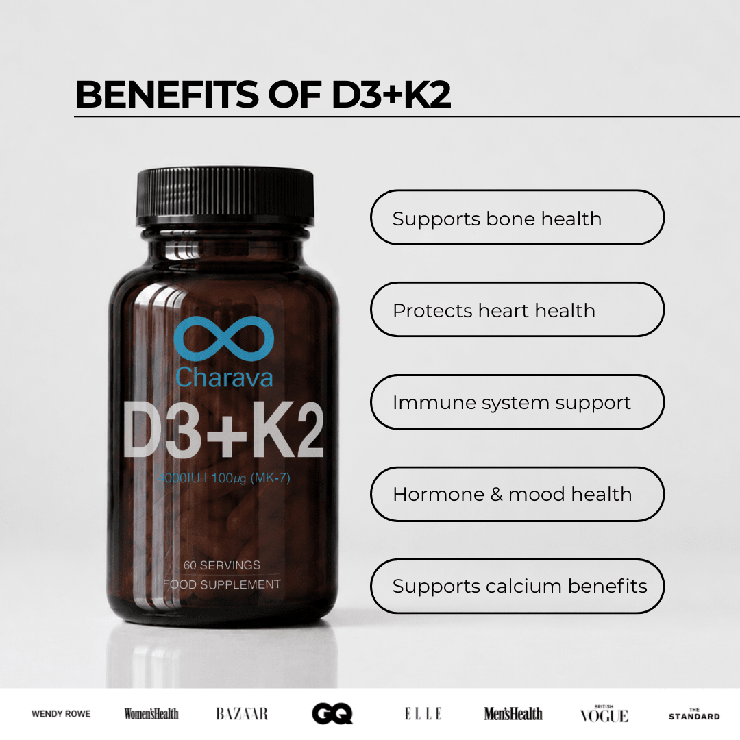 Charava Vitamin D3 (4000IU) + K2 (MK-7)