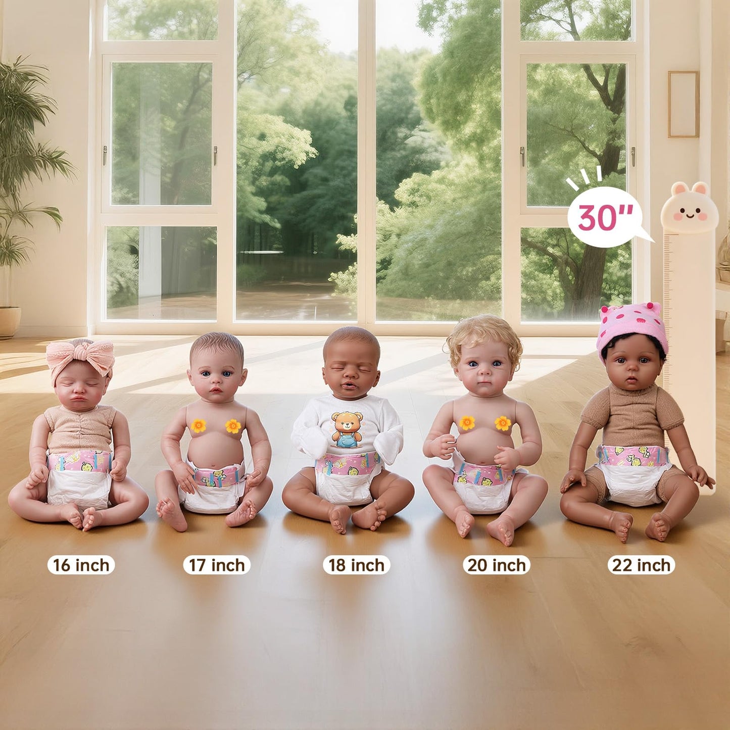 CHAREX Baby Doll Diapers Pack (10) – Reusable 18-22 Inch Doll Diapers for Reborn Dolls