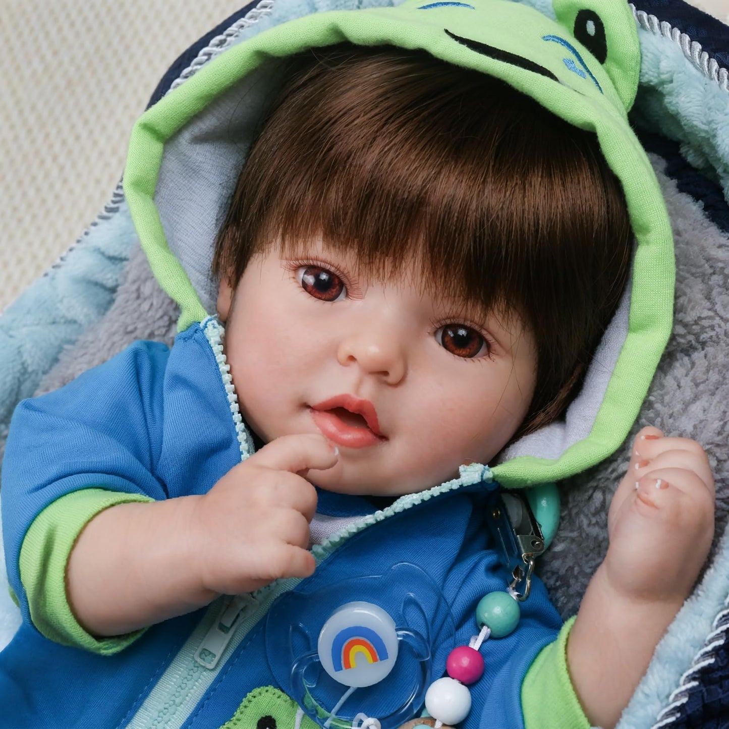 CHAREX Lifelike Reborn Baby Doll Boy — 18-Inch Soft Body Realistic Toddler Toy with Accessories