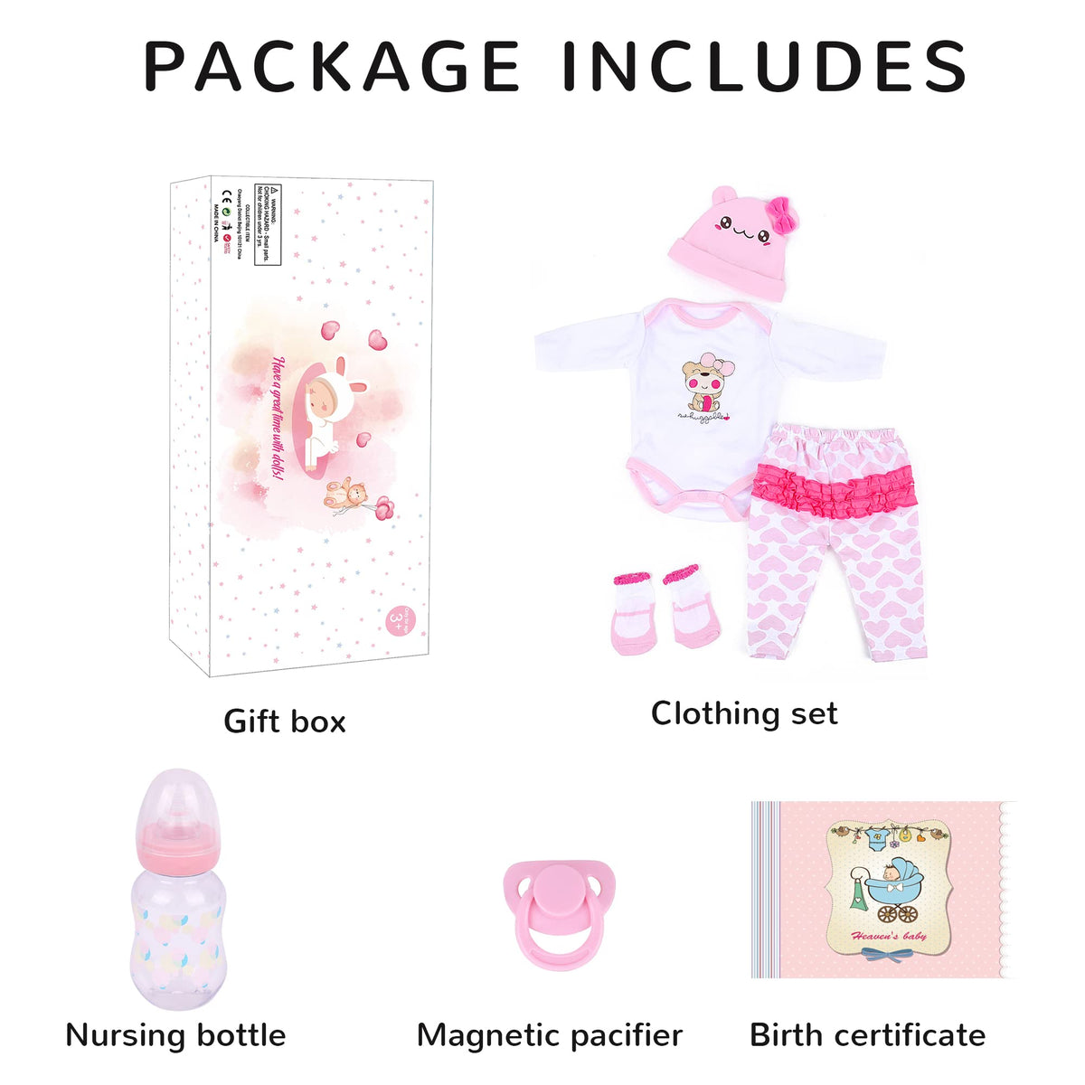 CHAREX Lucy 16-Inch Reborn Baby Doll – Realistic Soft Vinyl, Gift-Ready for Ages 3+