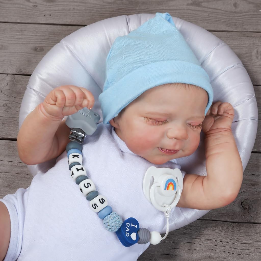 CHAREX Realistic Reborn Baby Doll Pascale — 18-Inch Sleeping Boy, Weighted Cloth Body, Gift Set