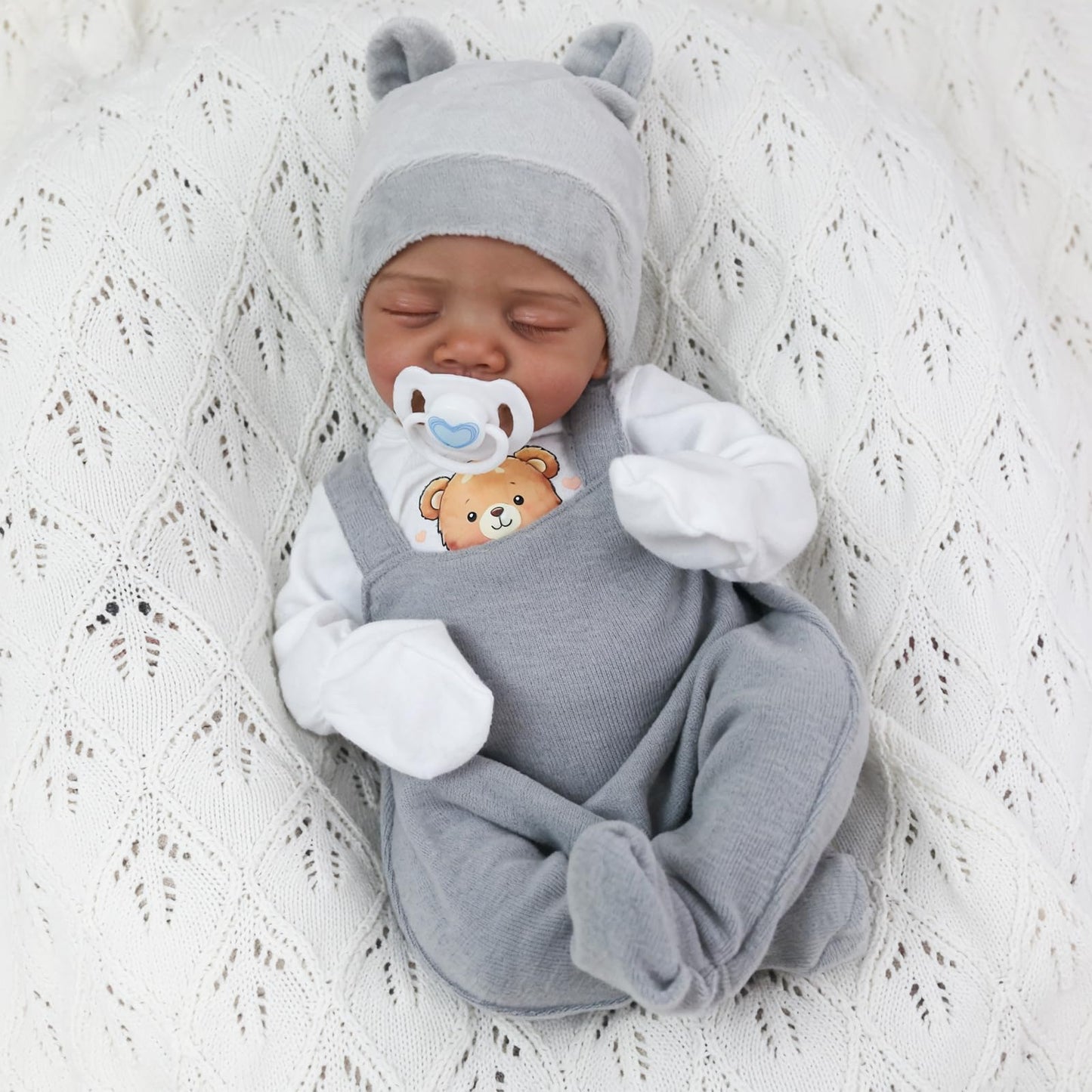 CHAREX Realistic Reborn Baby Doll Black – 18-Inch Lifelike African American Real Baby Boy with Accessories