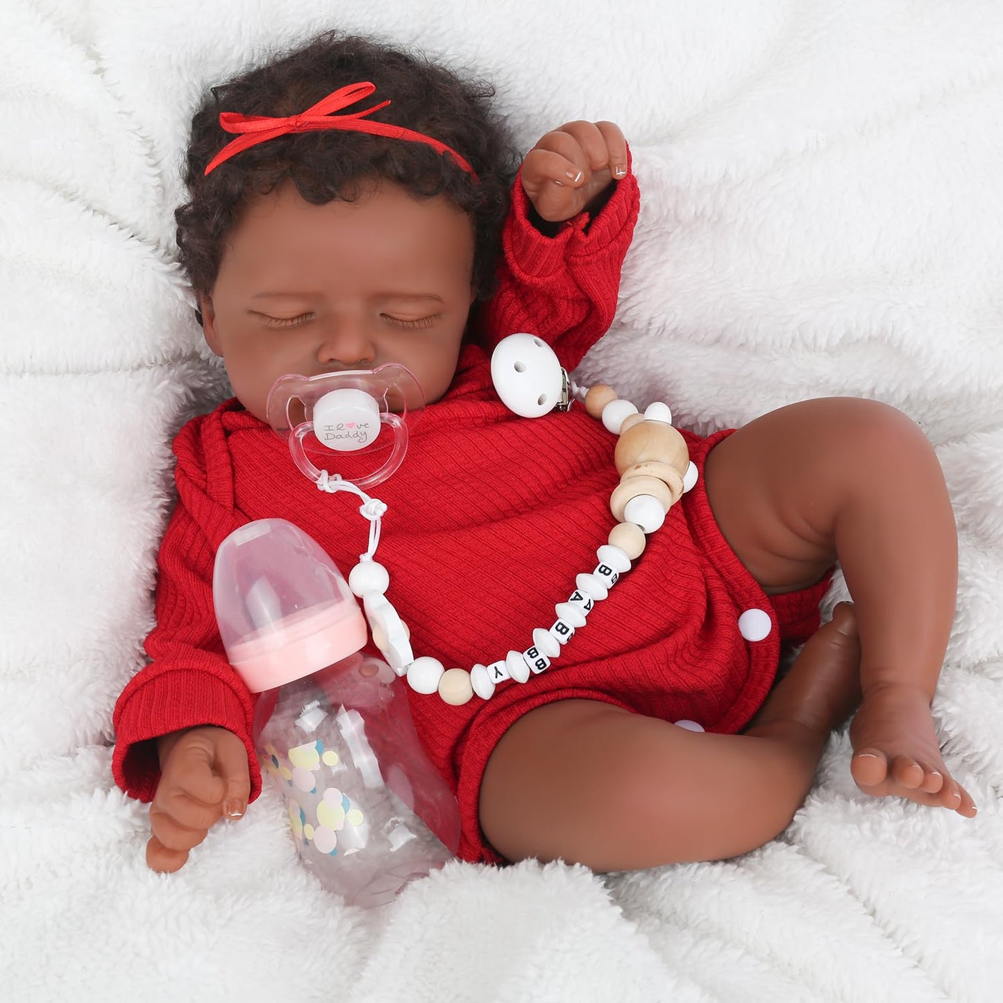 CHAREX Realistic 18-Inch Reborn Doll – African American Sleeping Newborn, Handcrafted & Safe for Kids 3+