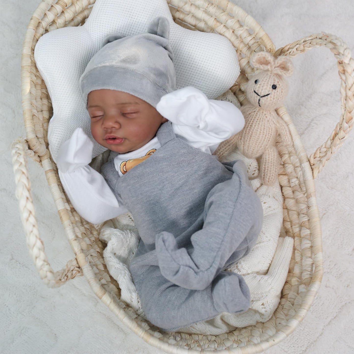 CHAREX Realistic Reborn Baby Doll Black – 18-Inch Lifelike African American Real Baby Boy with Accessories