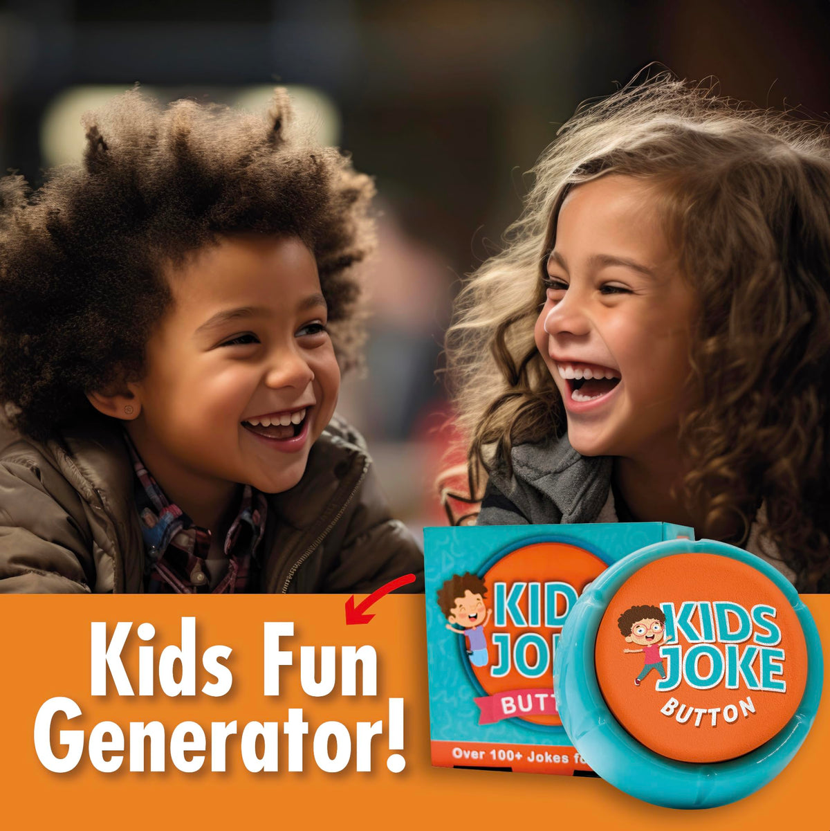 Charlie's Treasures Kids Joke Button – 100+ Silly Jokes for Family Fun