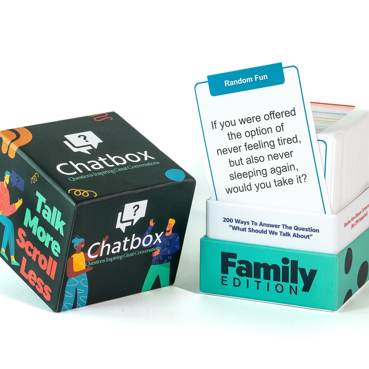 Chatbox 200 Conversation Starter Cards — Family, Travel & Party Card Game